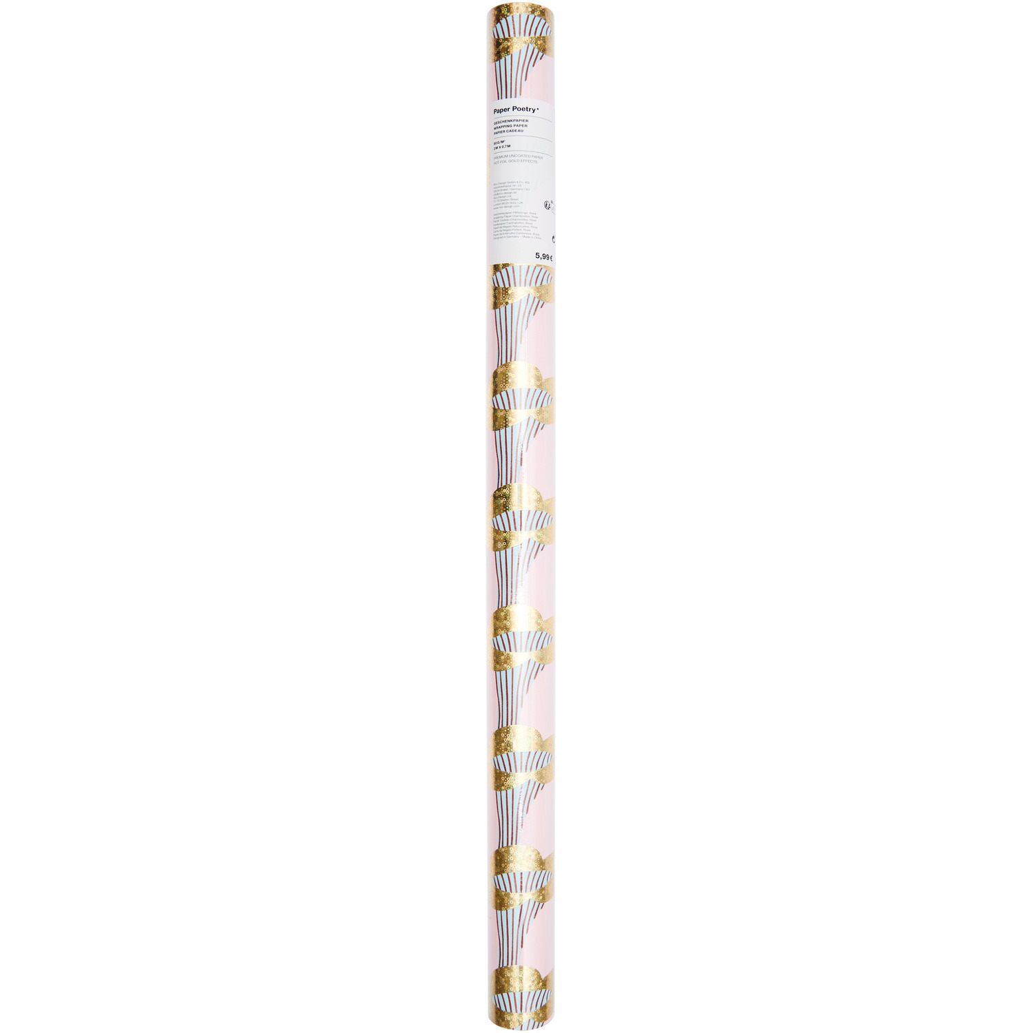 Geschenkpapier Pfifferlinge Rosa 70cm 2m 80g/m² von Rico Design