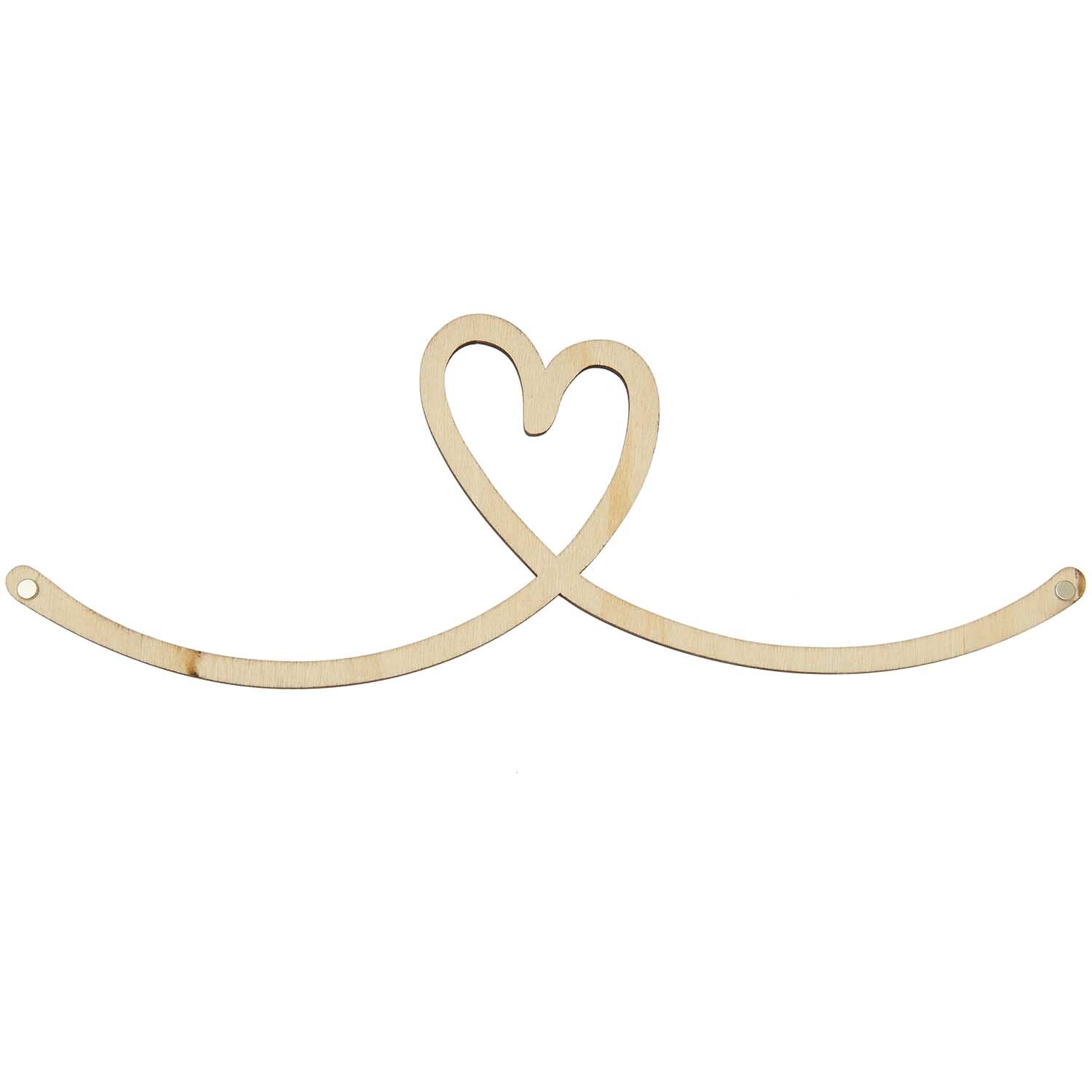 Holzschriftzug magnetisch "Herz" 29x11cm von Rico Design Holzschriftzug magnetisch "Herz" 29x11cm von Rico Design: Ein elegantes Herz aus hellem Holz, ideal für Dekorationen.