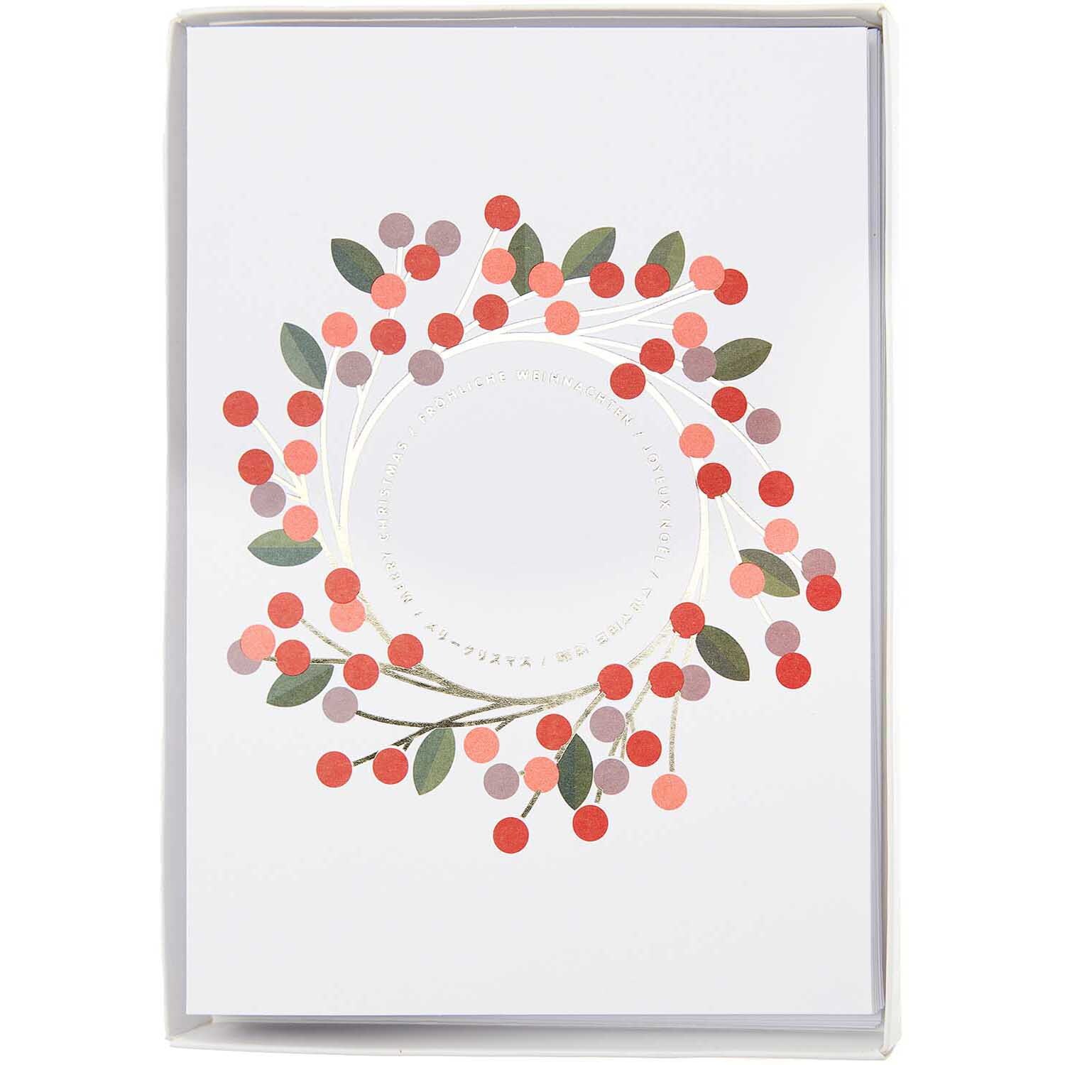 Paper Poetry Kartenset Kranz A5 16-teilig von Rico Design Paper Poetry Kartenset Kranz A5 mit buntem Beerenkranz-Design, 16-teilig von Rico Design.