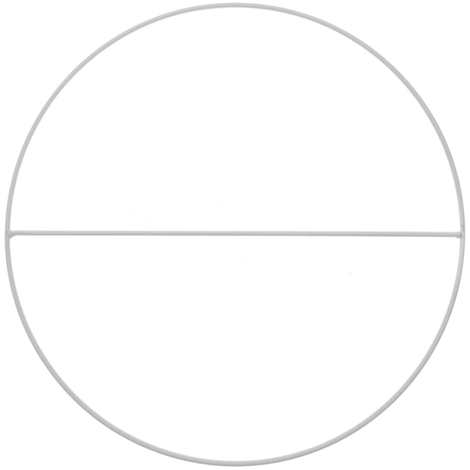 Metallring mit Querstrebe Ø25cm von Rico Design. Weißer Ring mit horizontaler Strebe, ideal für kreative Projekte.