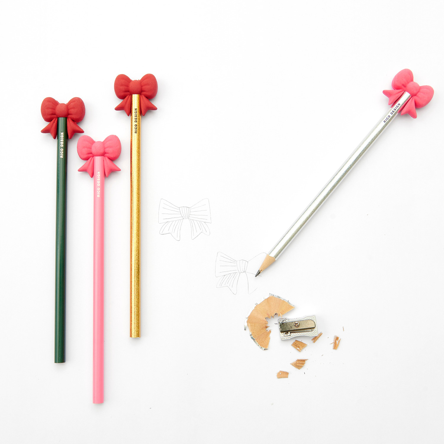 Paper Poetry Bleistift mit Schleife Neon pink von Rico Design