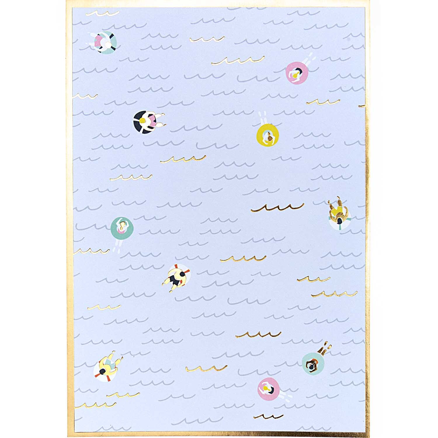 Paper Poetry Postkartenblock Maritim 12 Stück von Rico Design Paper Poetry Postkartenblock Maritim mit 12 Karten zeigt ein maritimes Design mit bunten Schwimmern auf blauem Hintergrund.