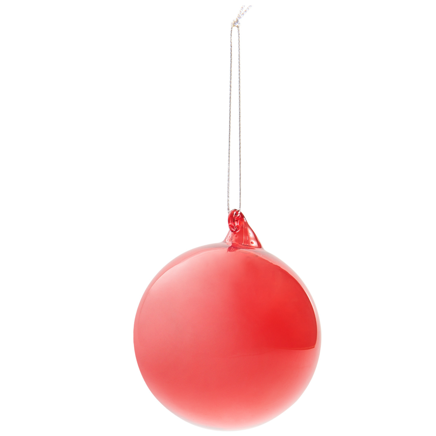 Glaskugel von Rico Design, Ø8cm, in leuchtendem Rot mit Aufhängeschnur, ideal für festliche Dekorationen.