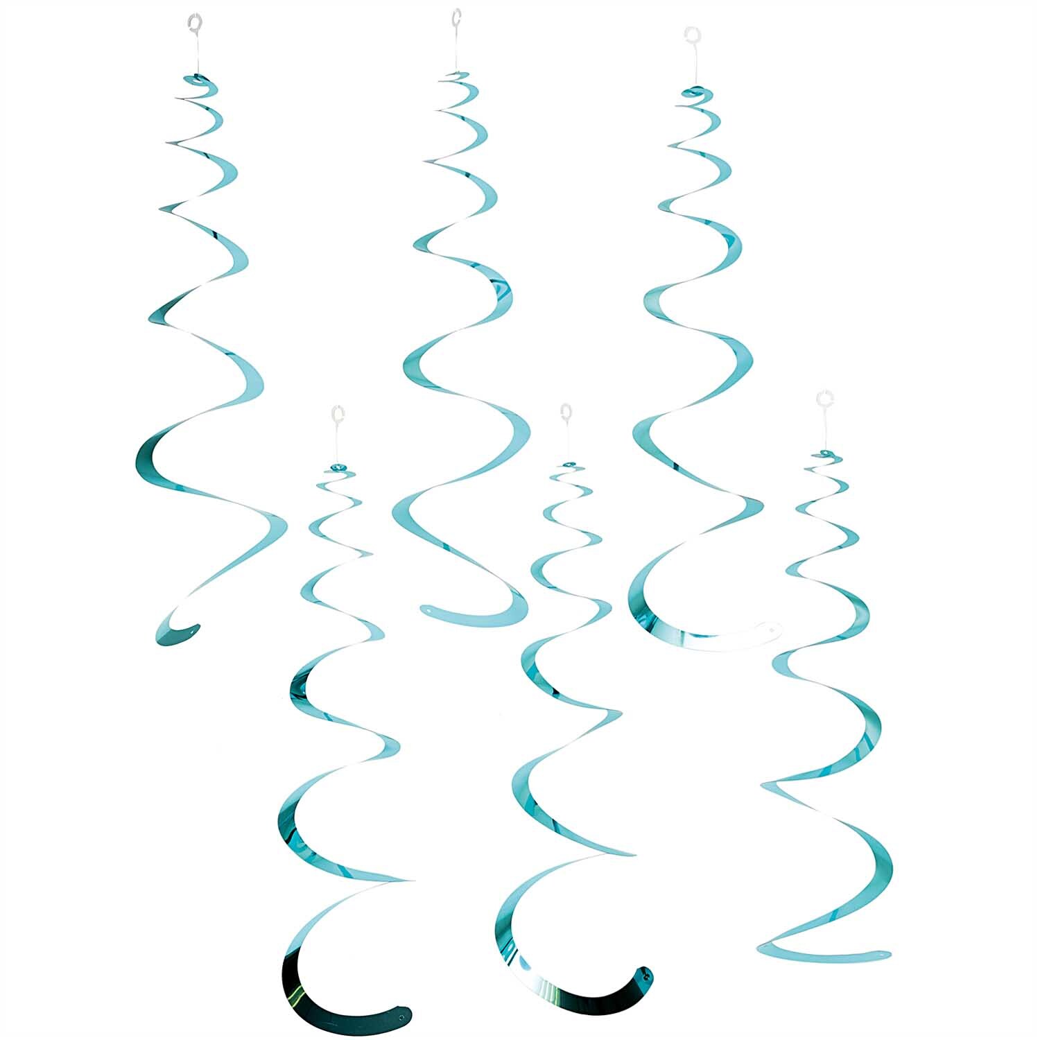 Spiral streamers 50cm 6 pieces Color Turquoise from Rico Design