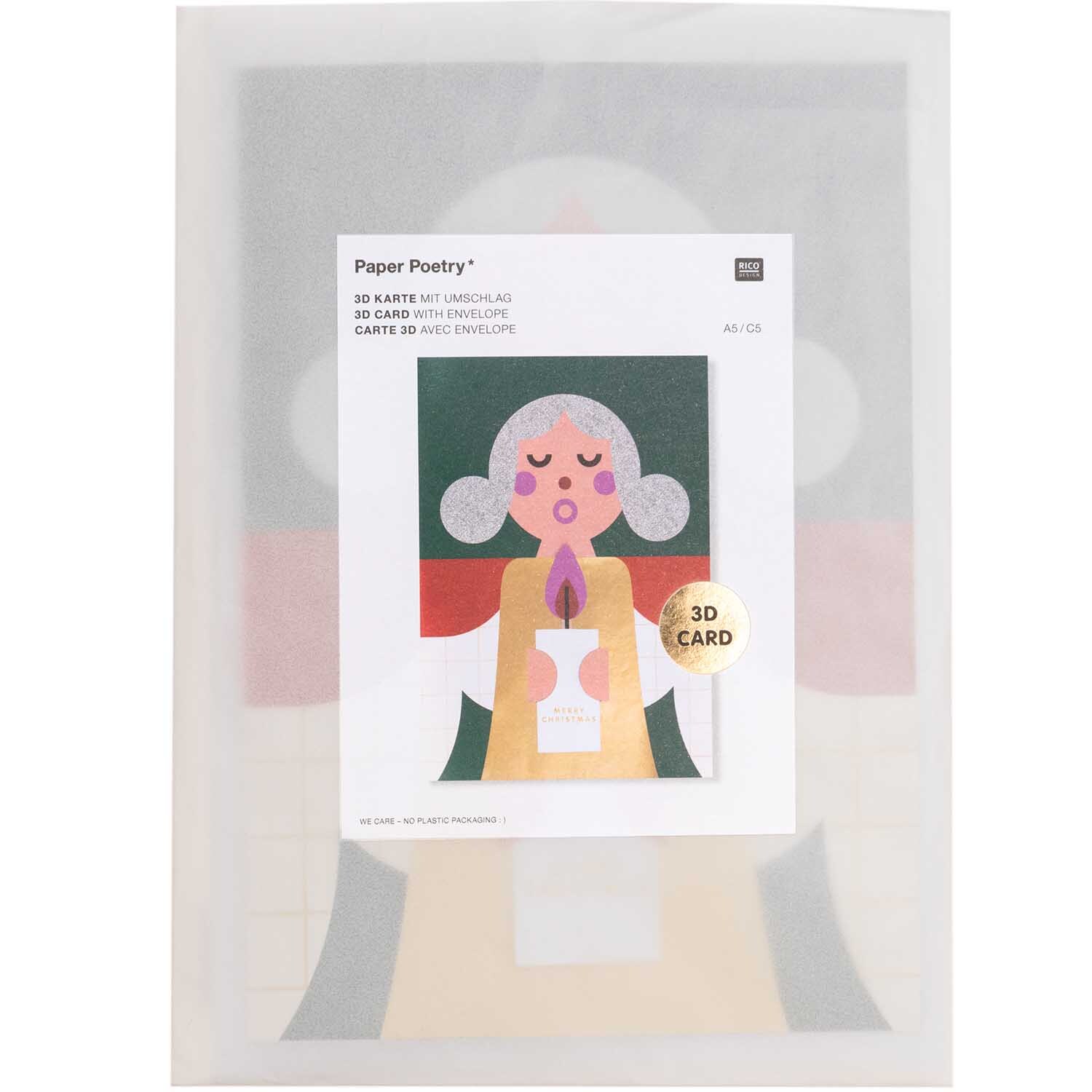 Paper Poetry 3D-Karte Engel A5 von Rico Design