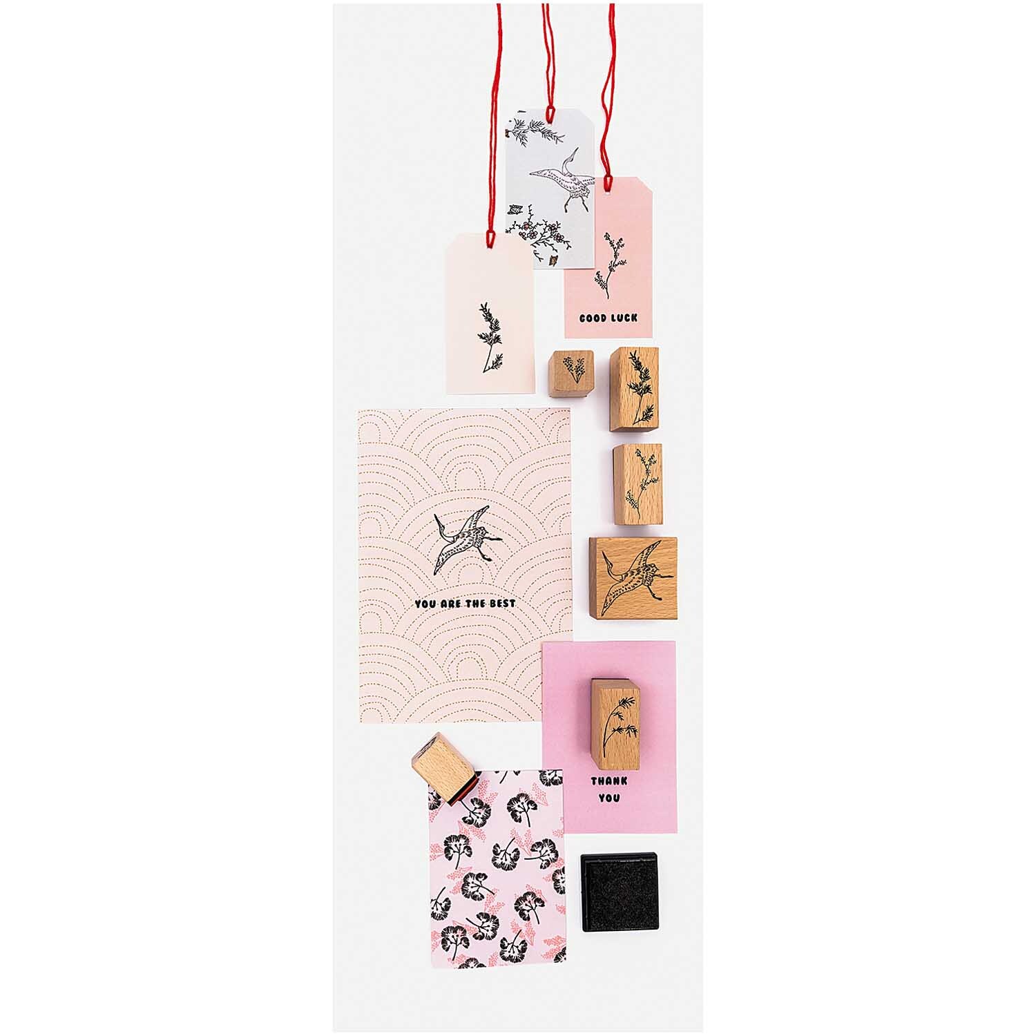 Paper Poetry Stempelset Jardin Japonais Kranich 7-teilig von Rico Design