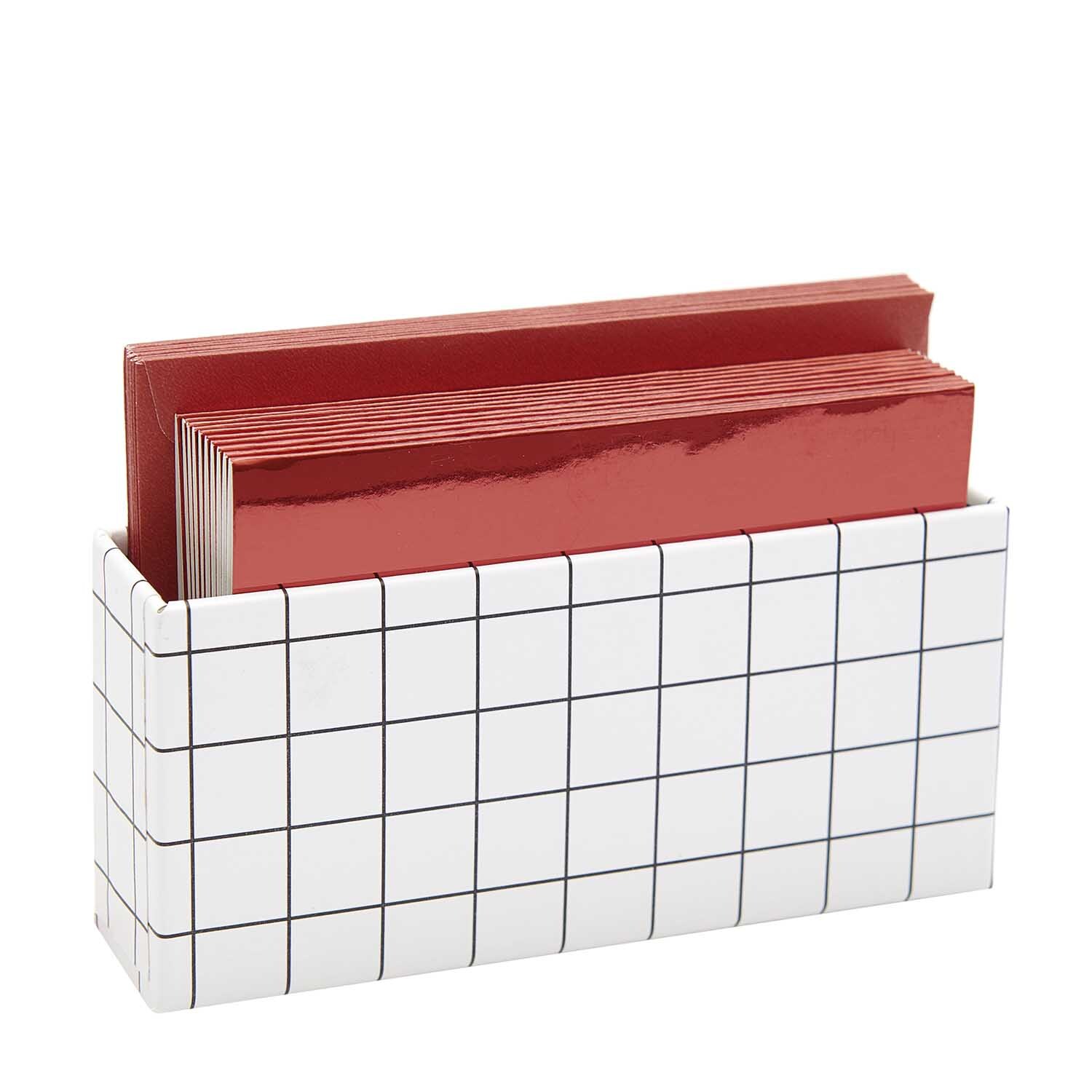 Paper Poetry Kartenset Spiegelkarton in glänzendem Rot, 20-teilig, präsentiert in einer stilvollen, karierten Box. Ideal für kreative Projekte.
