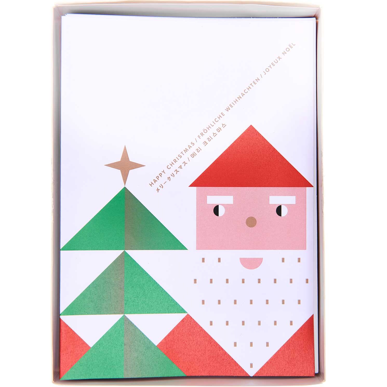 Paper Poetry Kartenset Weihnachtsmann A5 weiß 16-teilig von Rico Design