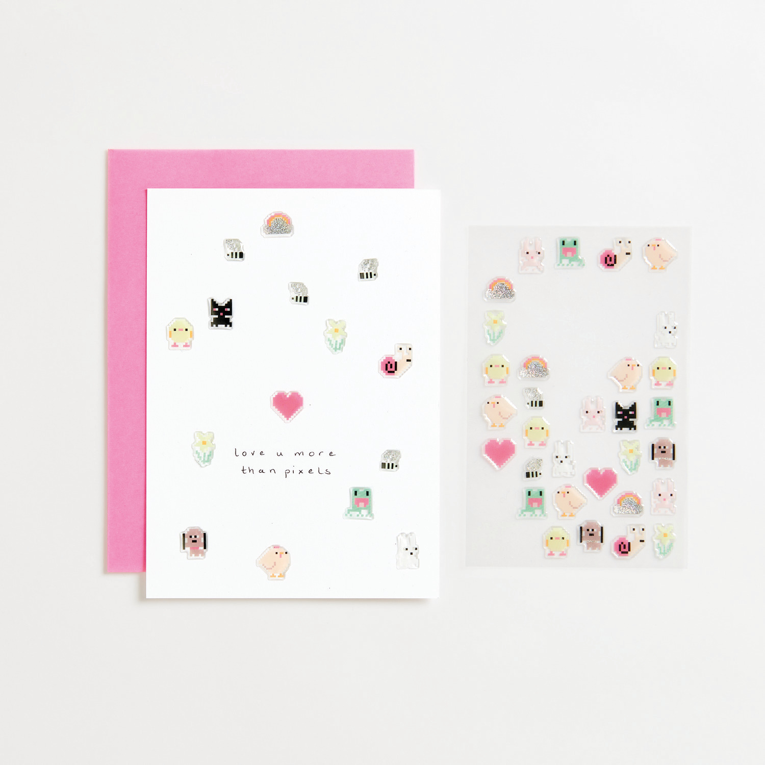 Paper Poetry Gelsticker Pixel 1 Blatt von Rico Design Paper Poetry Gelsticker Pixel: Ein Blatt mit bunten Pixel-Gelstickern von Rico Design auf weißem Hintergrund.