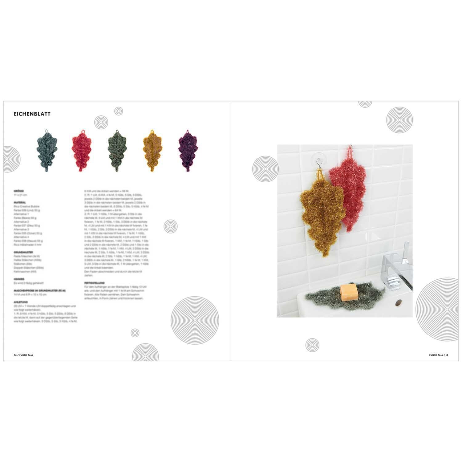 Creative Bubble - Funny Fall: Bunte Eichenblatt-Schwämme von Rico Design in einem modernen Badezimmer.