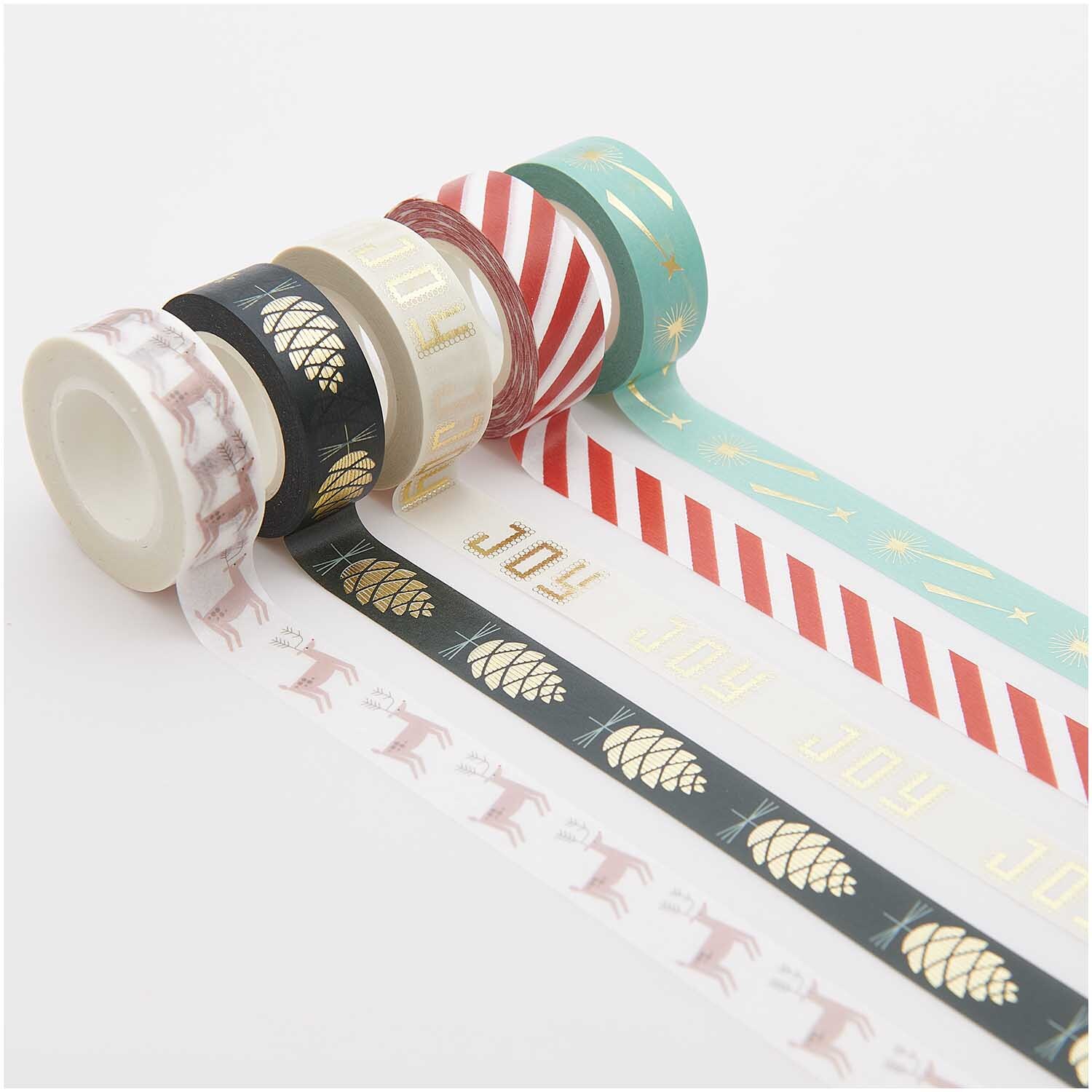 Paper Poetry Tape Set Christmas Joy 5-teilig von Rico Design Paper Poetry Tape Set Christmas Joy, 5-teilig, mit festlichen Mustern in Rot, Grün und Gold. Ideal für kreative Weihnachtsprojekte.