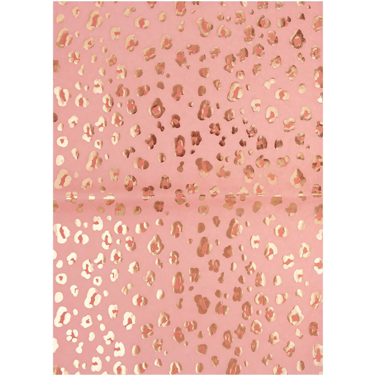 Paper Poetry Paper Patch Papier mit Leopardenmuster in Rot-Gold von Rico Design, 30x42cm.
