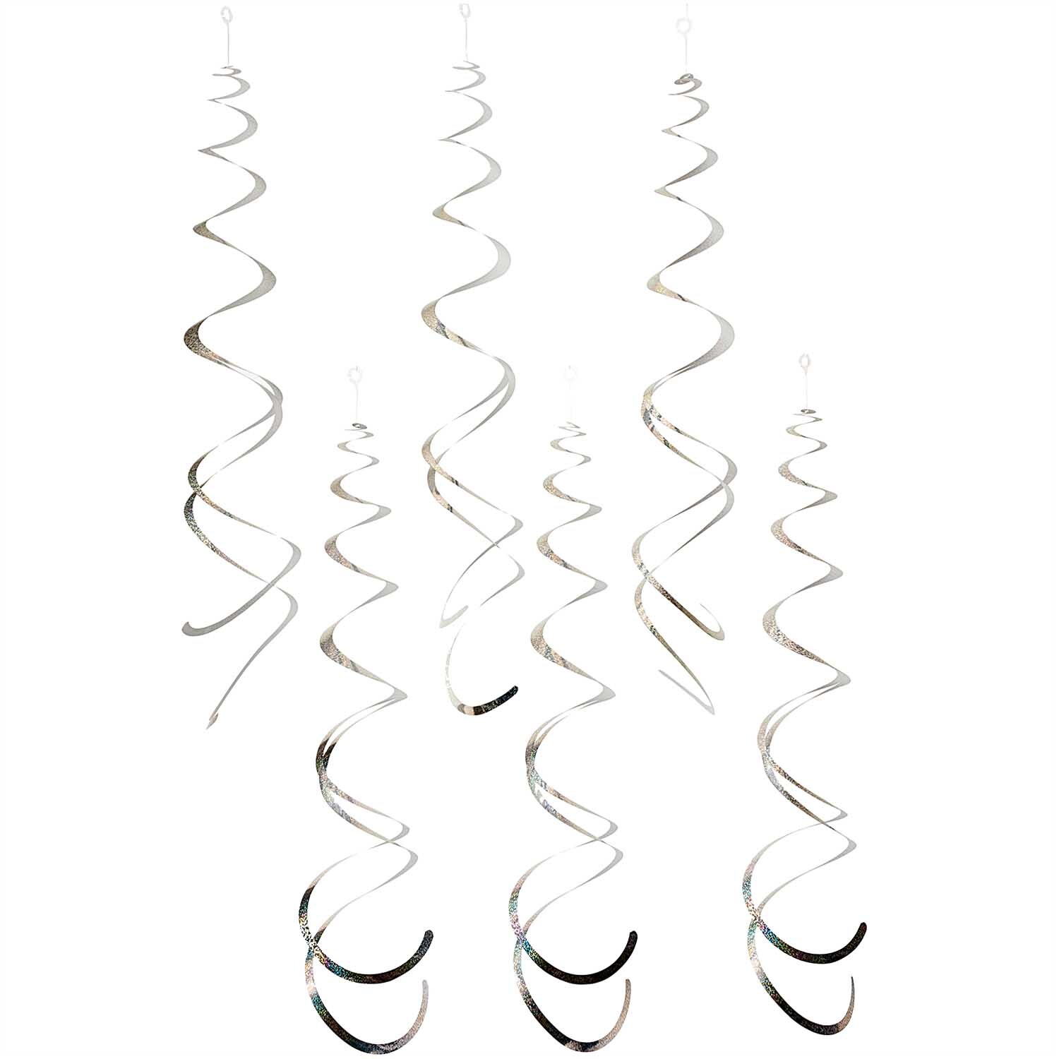 Serpentins en spirale 60cm 6 pièces Couleur Holographique blanc from Rico Design