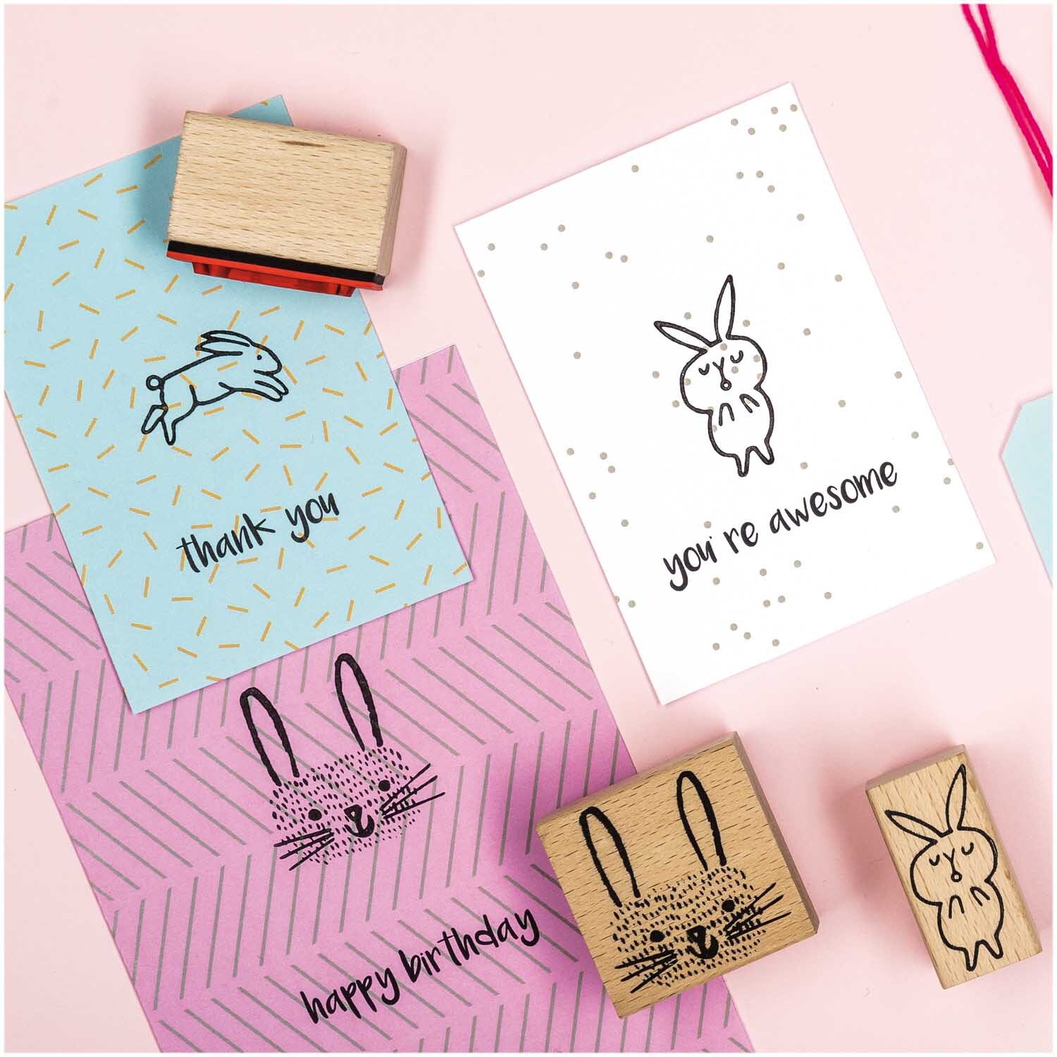 Paper Poetry stamp set bunnies 5 pieces 6-teilig from Rico Design
