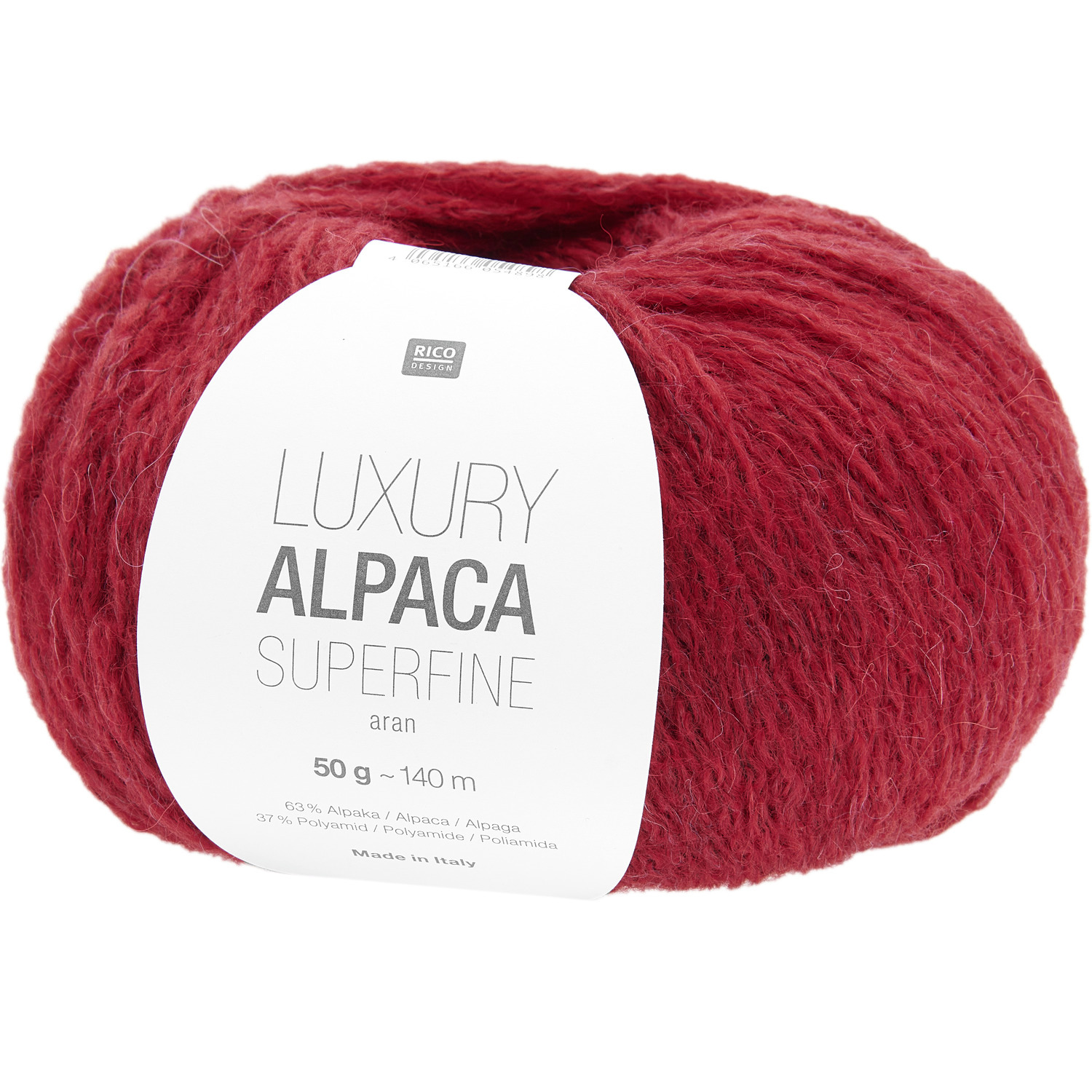 Rico Luxury Alpaca Superfine aran 50g 140m Couleur Rouge from Rico Design Rico Luxury Alpaca Superfine aran: Weiches Garn in Rot von Rico Design, ideal für warme Strickprojekte.