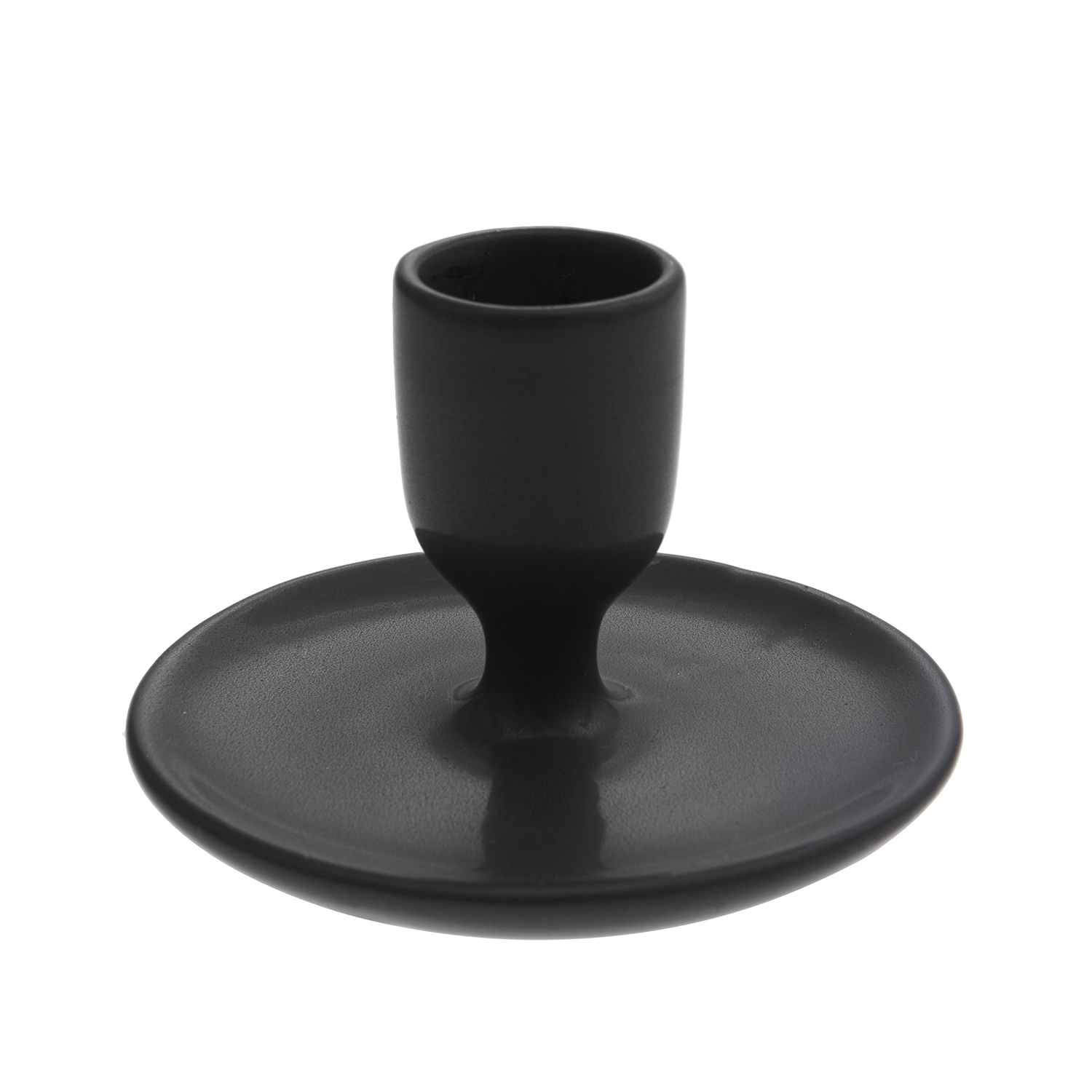 Keramik Stielkerzenhalter von Rico Design in elegantem Schwarz, ideal für stilvolle Dekorationen.