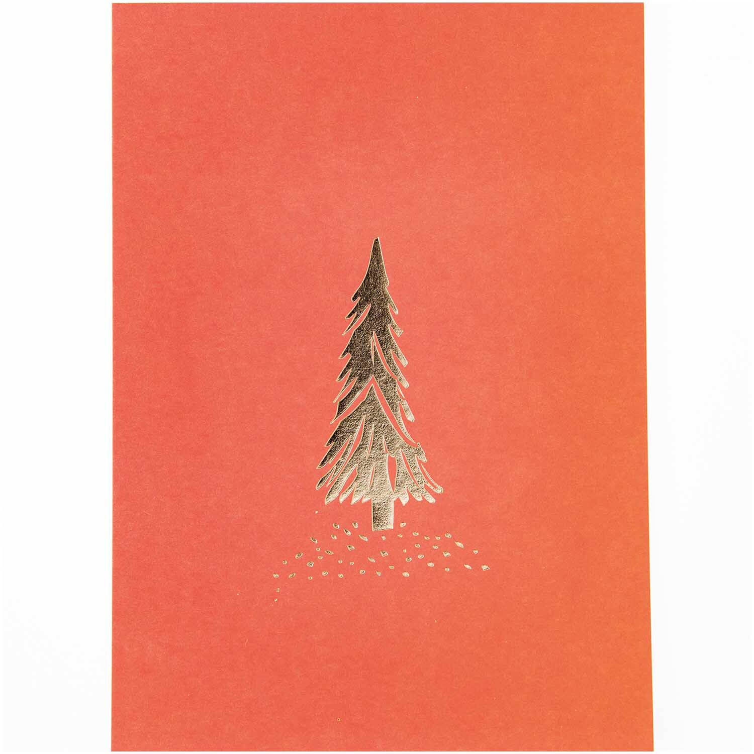 Paper Poetry Postkartenblock Nostalgic Christmas classic 12,5x17,6cm von Rico Design Paper Poetry Postkartenblock Nostalgic Christmas classic zeigt einen goldenen Tannenbaum auf rotem Hintergrund. Ideal für festliche Grüße.