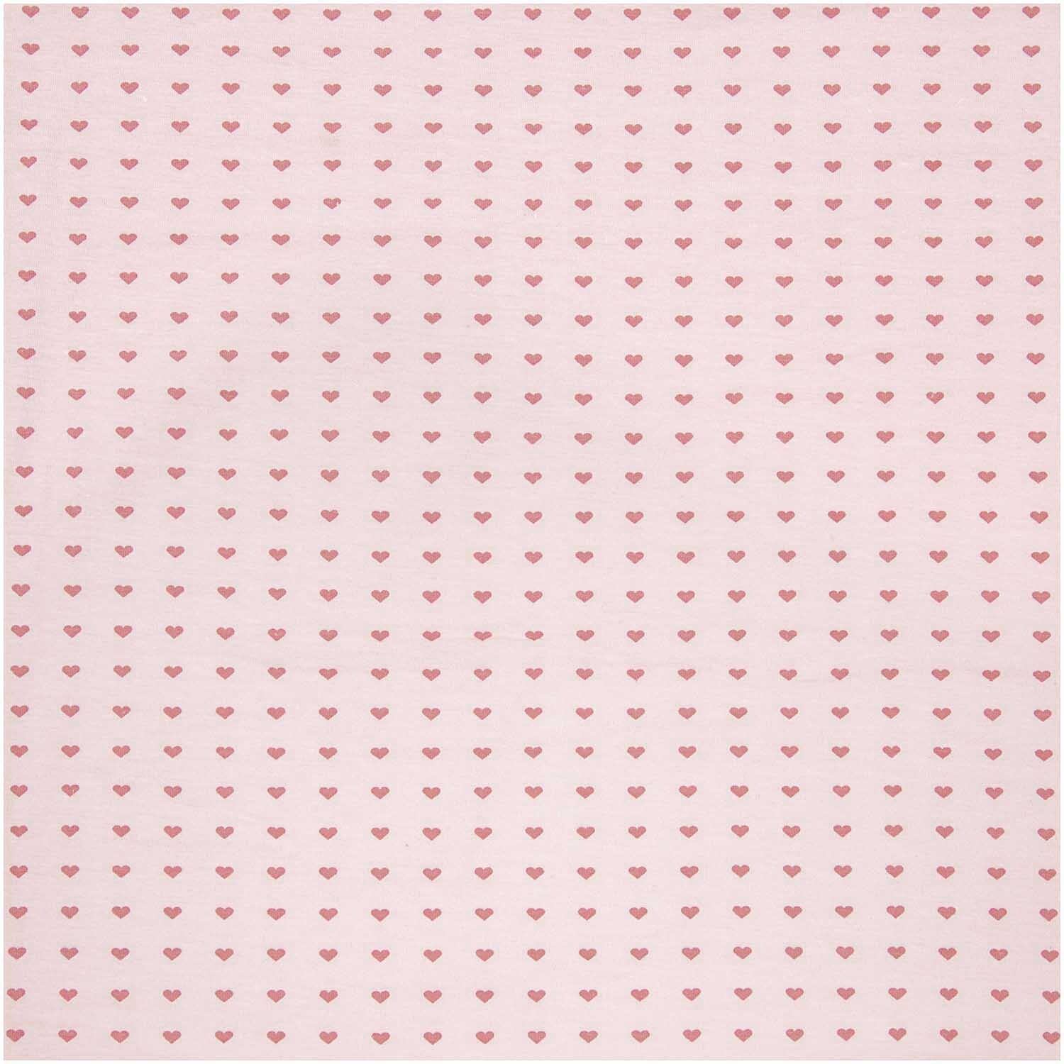 Jerseystoff Happy Baby Herzchen in Rosa mit kleinen Herzmustern, ideal für Babytextilien. Markenqualität von Rico Design.