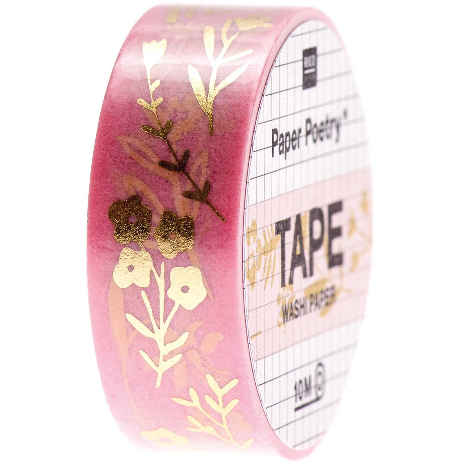 Paper Poetry Tape Bunny Hop Streublumen rosa 1,5cm 10m von Rico Design