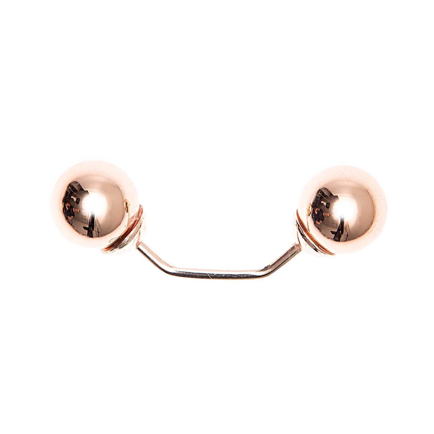 Zwei-Perlen-Pin 48mm 1 Stück Farbe Roségold von Rico Design Zwei-Perlen-Pin 48mm von Rico Design in Roségold, zeigt zwei glänzende Perlen auf schwarzem Hintergrund.
