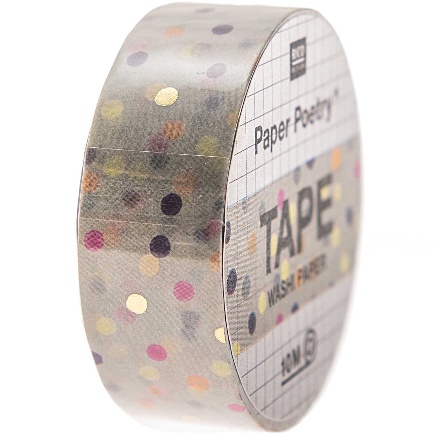 Paper Poetry Tape Crafted Nature Punkte blau 1,5cm 10m von Rico Design