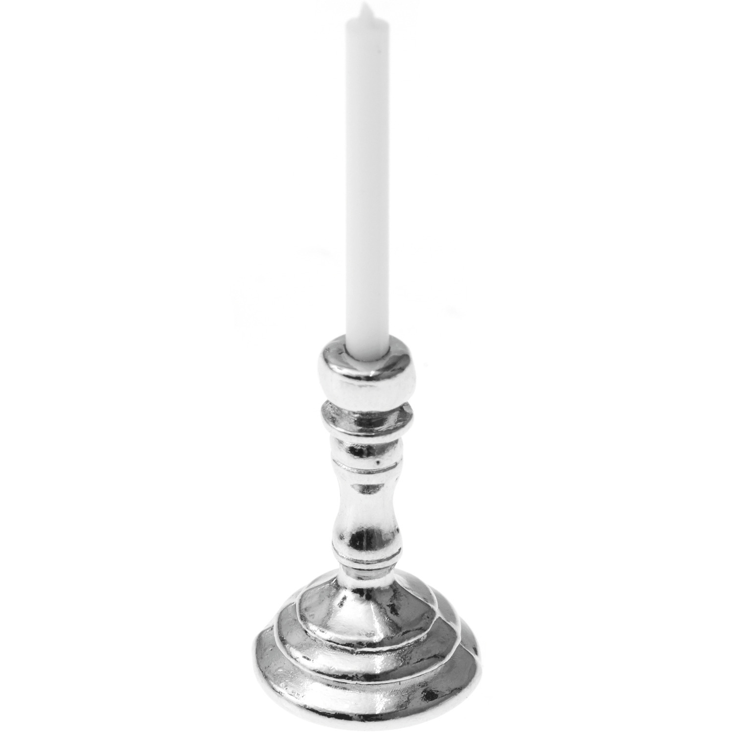 Miniatur Kerzenhalter silber von Rico Design, 4cm hoch, elegantes Design für stilvolle Dekoration.