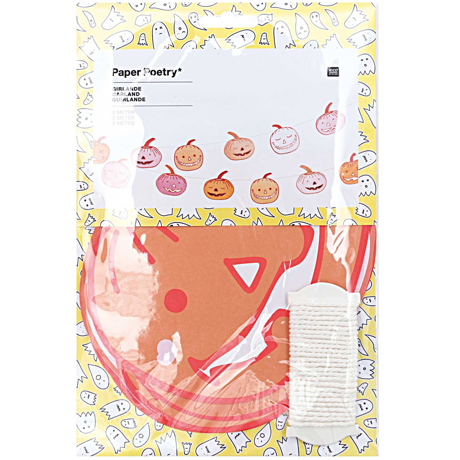 Paper Poetry Girlande Halloween Kürbis 3m von Rico Design