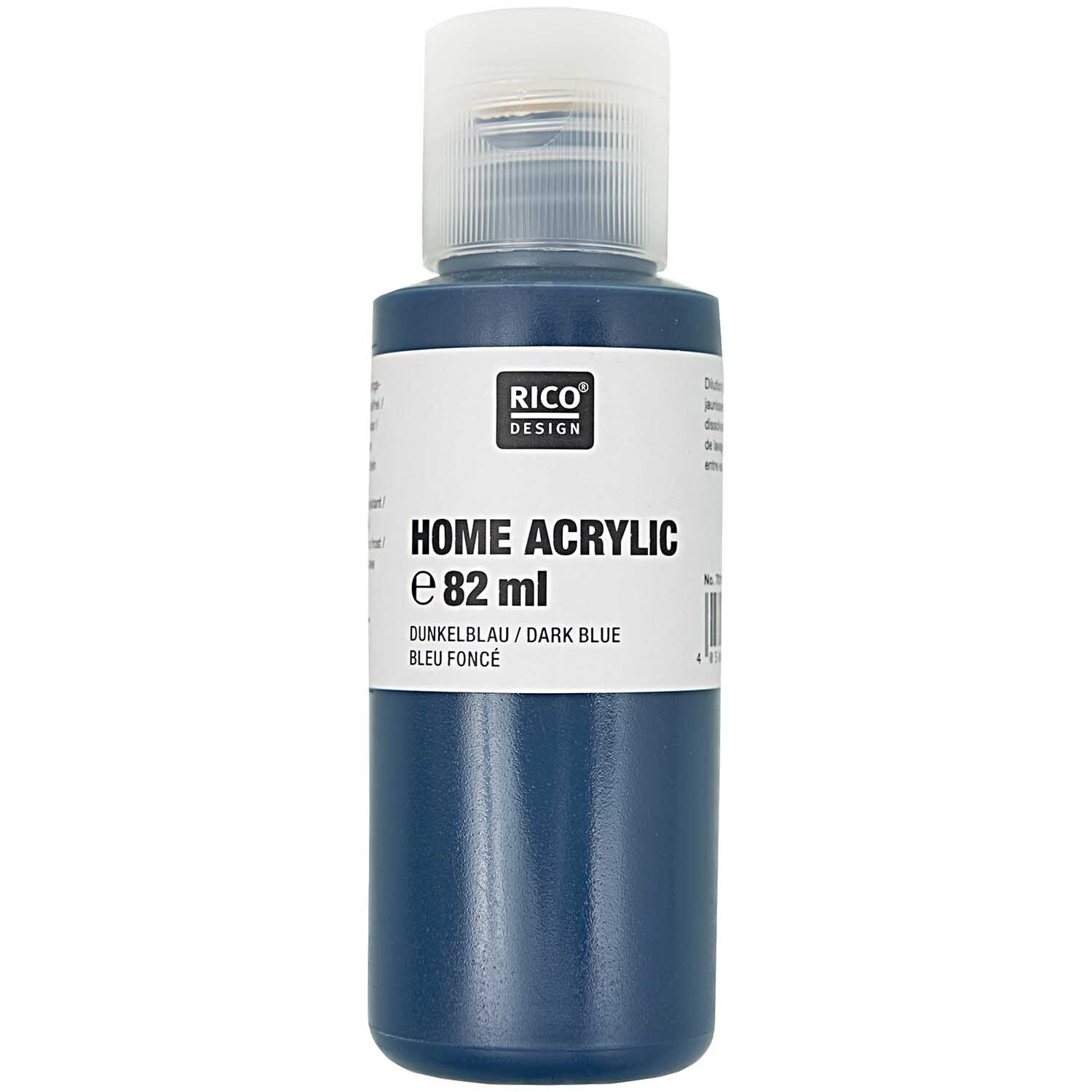 Home Acrylic 82ml Farbe Dunkelblau von Rico Design Home Acrylic, 82ml, von Rico Design in Dunkelblau. Ideal für kreative Malprojekte.