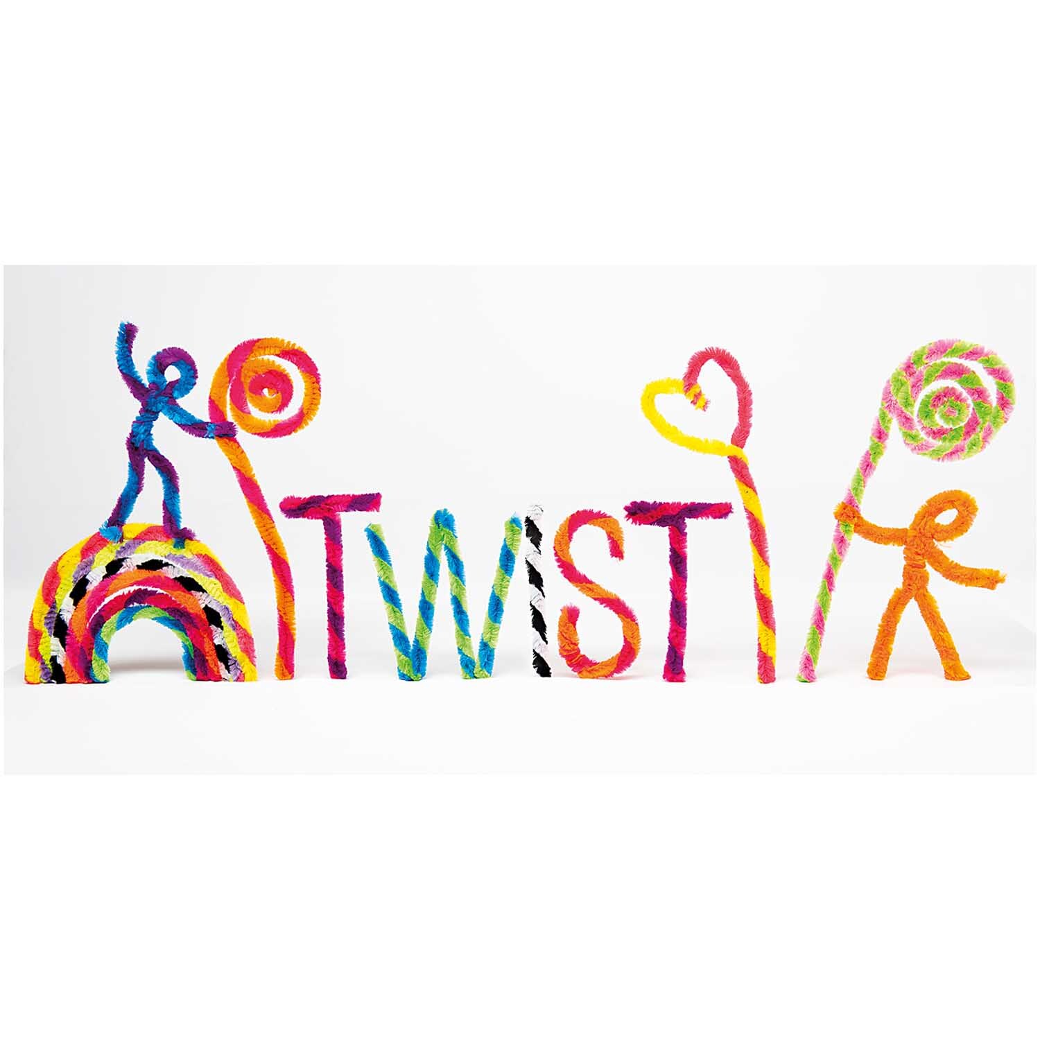 Chenilledraht-Mix 50cm 10 Stück Farbe Bunt Gestreift von Rico Design Chenilledraht-Mix 50cm 10 Stück: Bunte Figuren und Formen aus Chenilledraht von Rico Design.