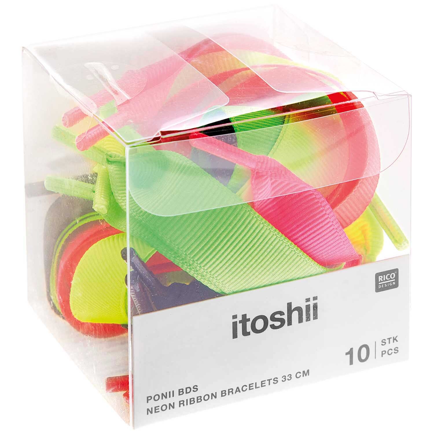 itoshii - Ponii Beads Ripsband Armbänder neon 10 Stück von Rico Design