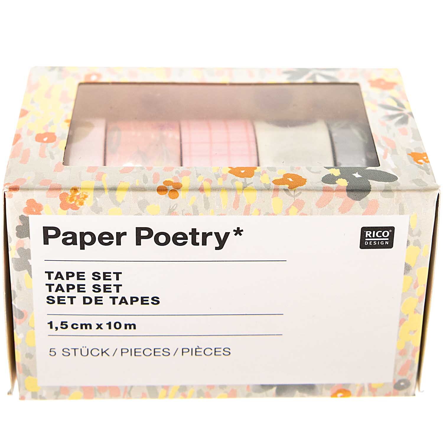 Paper Poetry Tape-Set Crafted Nature 1,5cm 10m 5 Stück von Rico Design