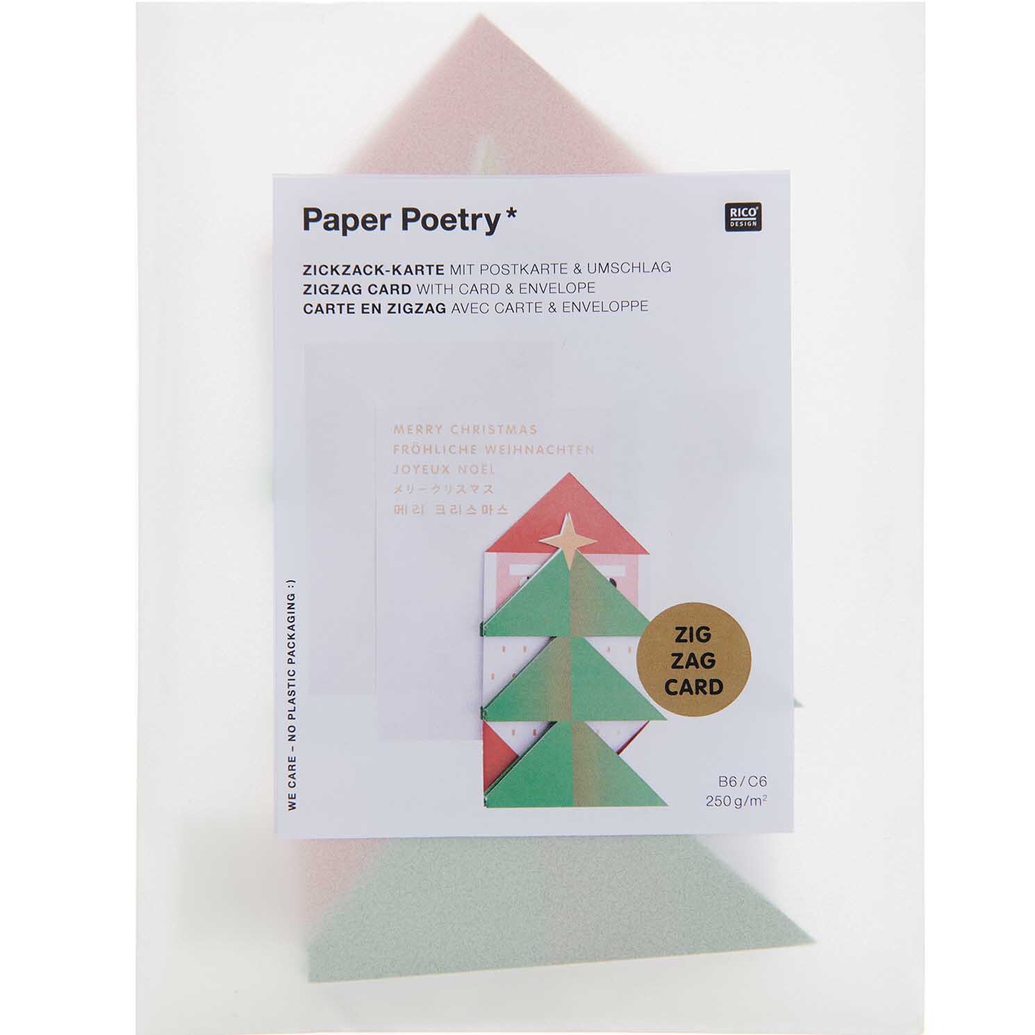 Paper Poetry Zickzack-Karte Weihnachtsmann 64x16,7cm von Rico Design