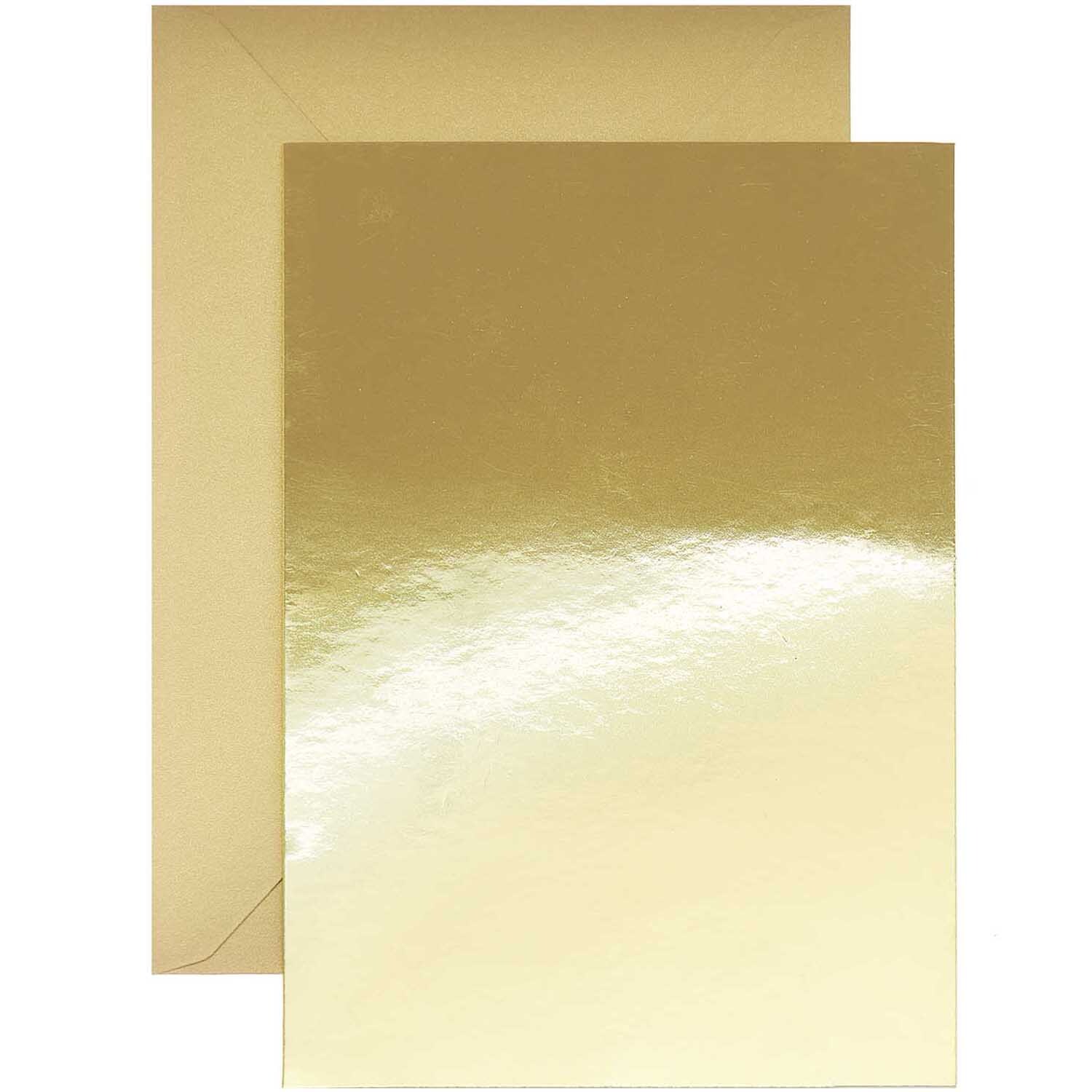 Paper Poetry Kartenset mit goldfarbenem Spiegelkarton und Umschlag von Rico Design, 20-teilig.