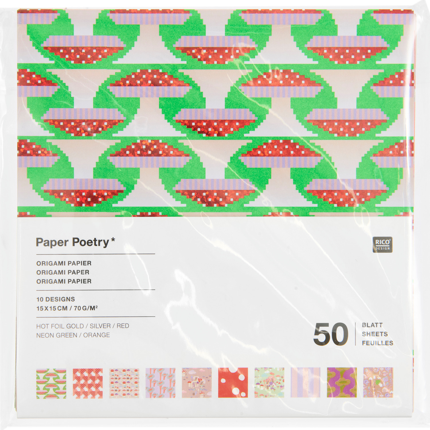 Paper Poetry Origami Shrooom 15x15cm 50 Blatt von Rico Design