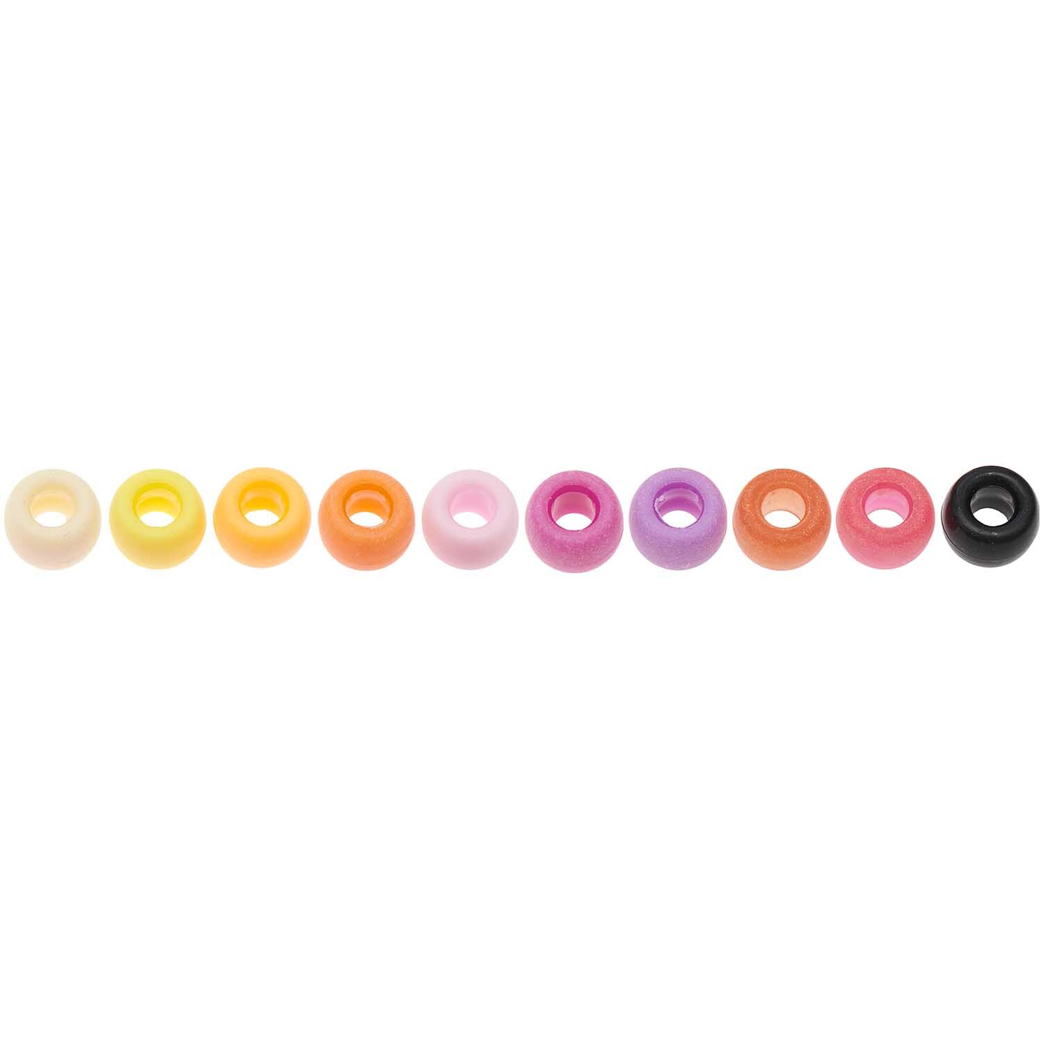 itoshii - Ponii Beads Frucht Mix 9x6mm 80 Stück, bunte Perlenreihe in verschiedenen Farben von Rico Design.