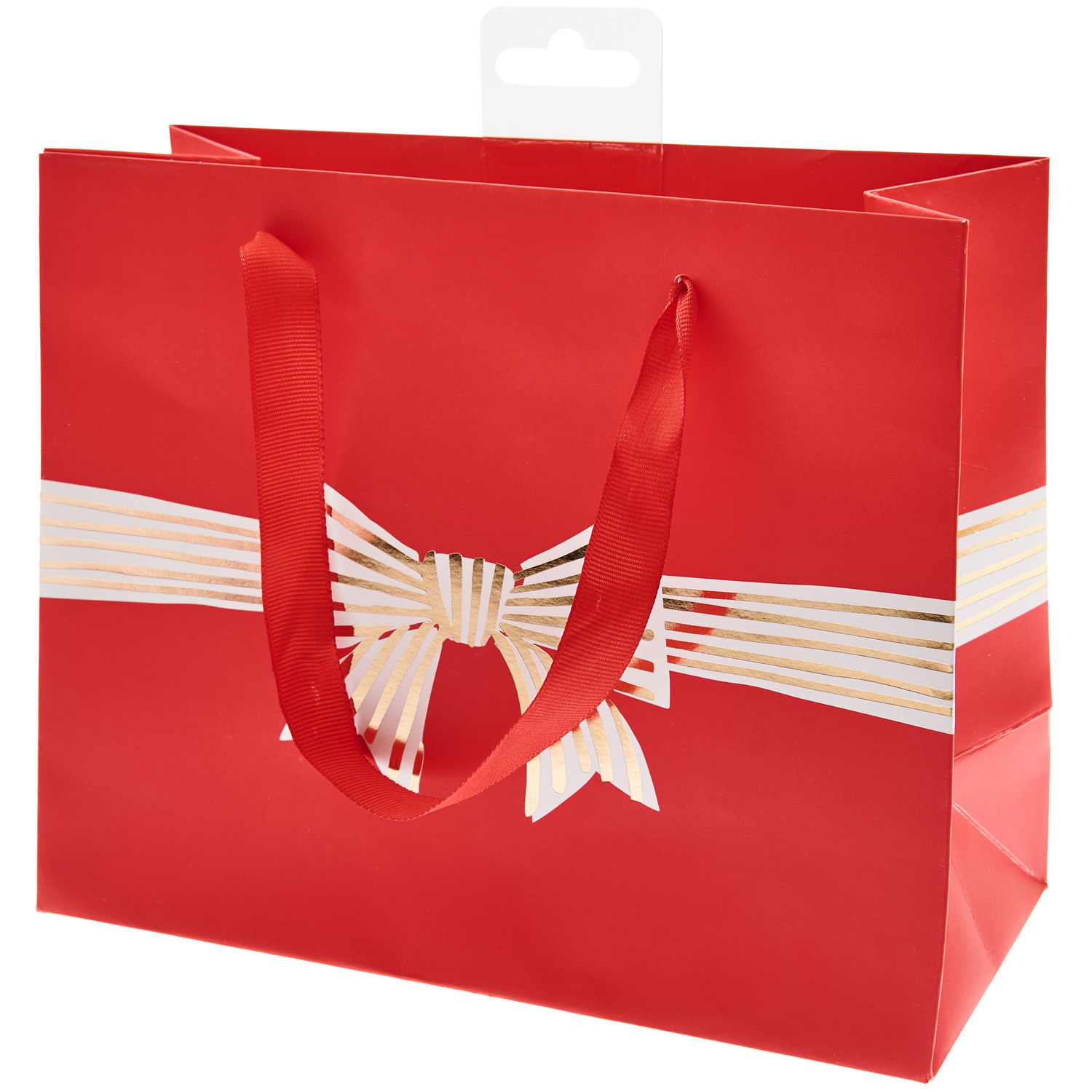 Geschenktüte Schleife S 22x18x10cm Farbe Rot von Rico Design Geschenktüte Schleife S in leuchtendem Rot mit dekorativer Schleife, ideal für Geschenke. Maße: 22x18x10cm. Marke: Rico Design.