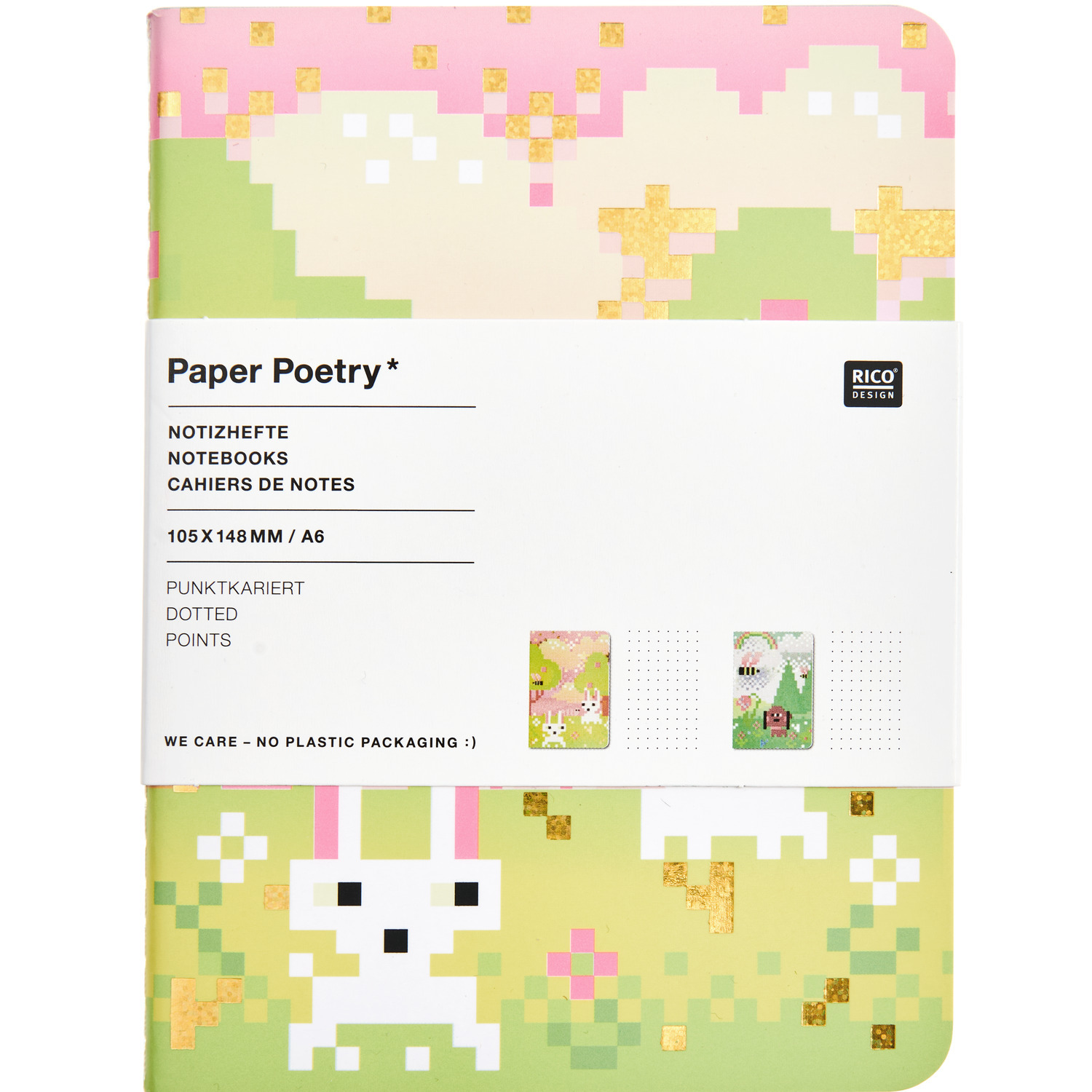 Paper Poetry Notizbücher Pixel Landscape A6 40 Seiten 80g/m2 von Rico Design