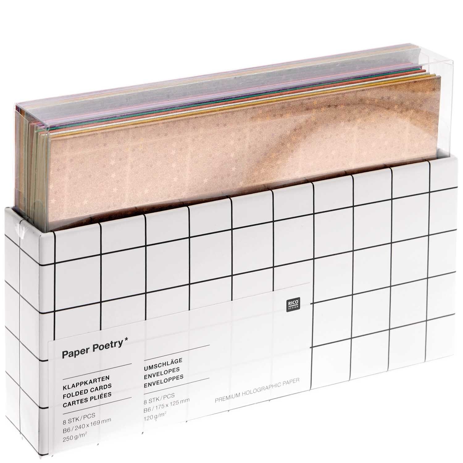 Paper Poetry Kartenset Sterne rainbow B6 16-teilig von Rico Design