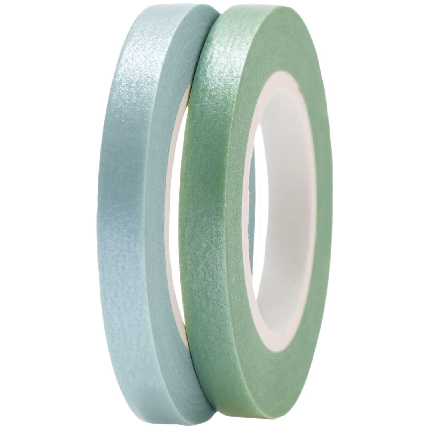 Paper Poetry Tapes uni 5mm 10m 2 Stück Farbe Mint-Aqua von Rico Design Paper Poetry Tapes uni 5mm 10m 2 Stück in Mint-Aqua von Rico Design, zwei Rollen Klebeband auf schwarzem Hintergrund.
