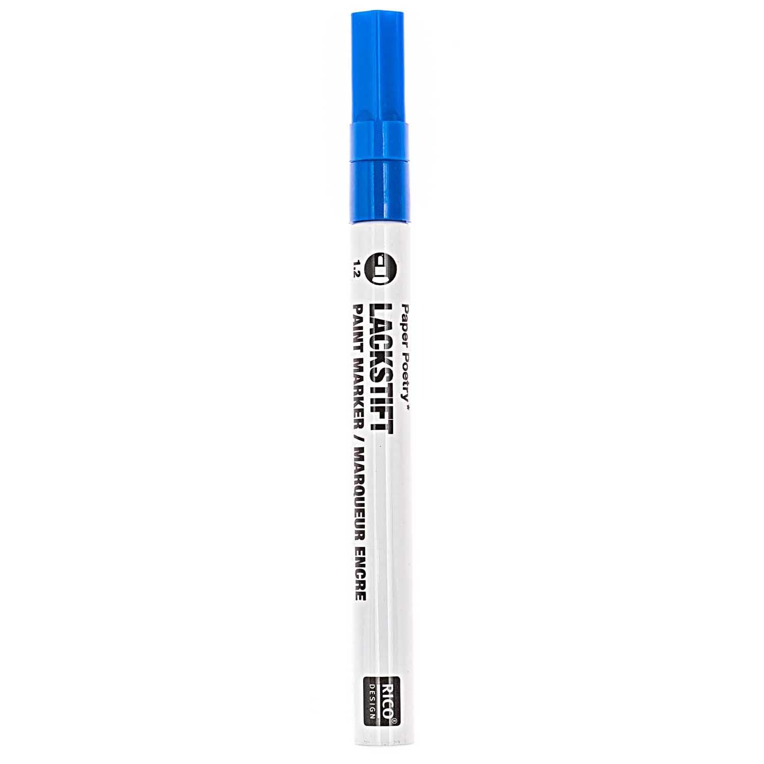 Lackmarker 1,2mm Farbe Blau von Rico Design Lackmarker 1,2mm von Rico Design in Blau, ideal für präzises Zeichnen und Schreiben.