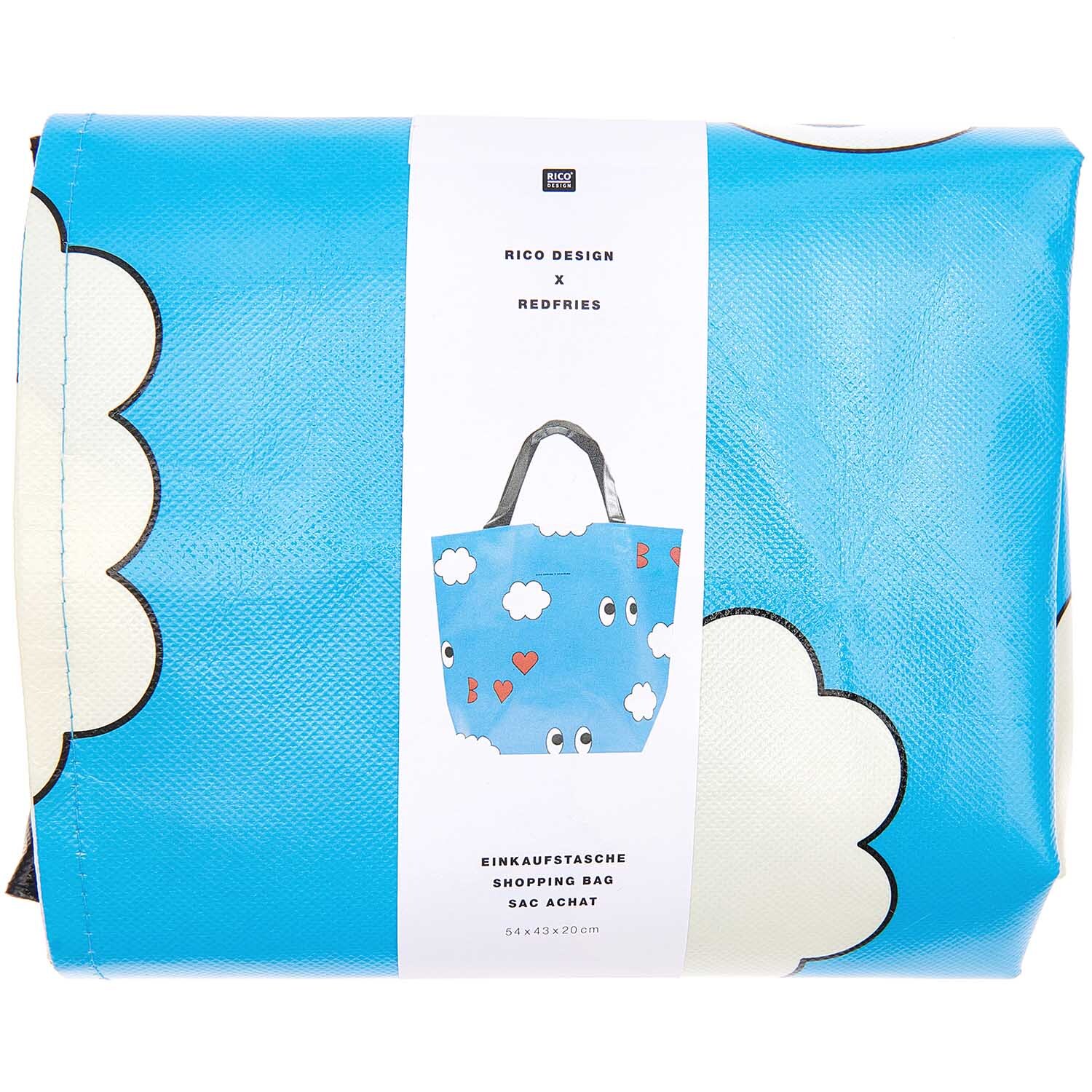 Rico Design x Redfries Shopper Wolken blau 54x43x20cm von Rico Design