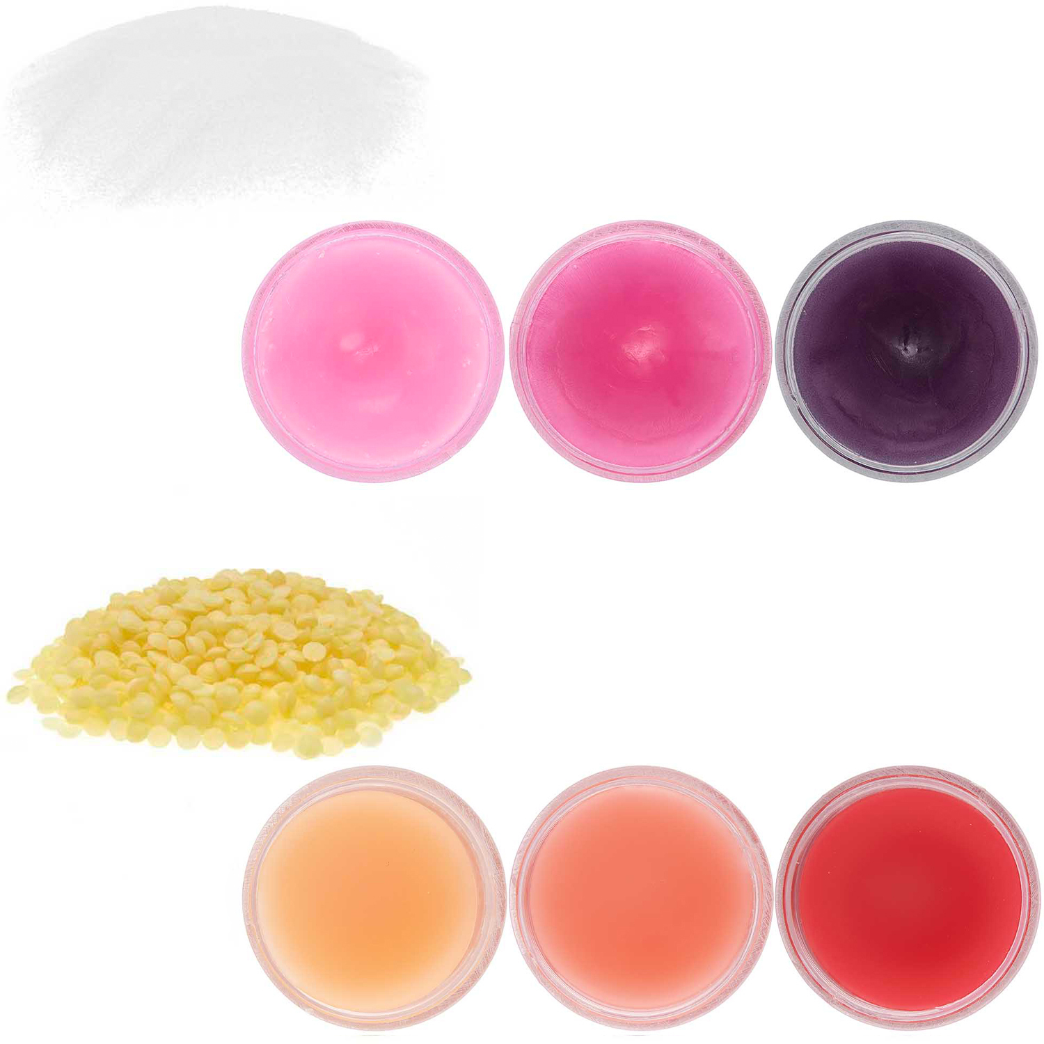 Kerzenfarbe 5g Farbe Rosa von Rico Design Kerzenfarbe 5g von Rico Design in Rosa, gezeigt mit verschiedenen Wachspigmenten und Farbmischungen. Ideal für kreative Kerzengestaltung.