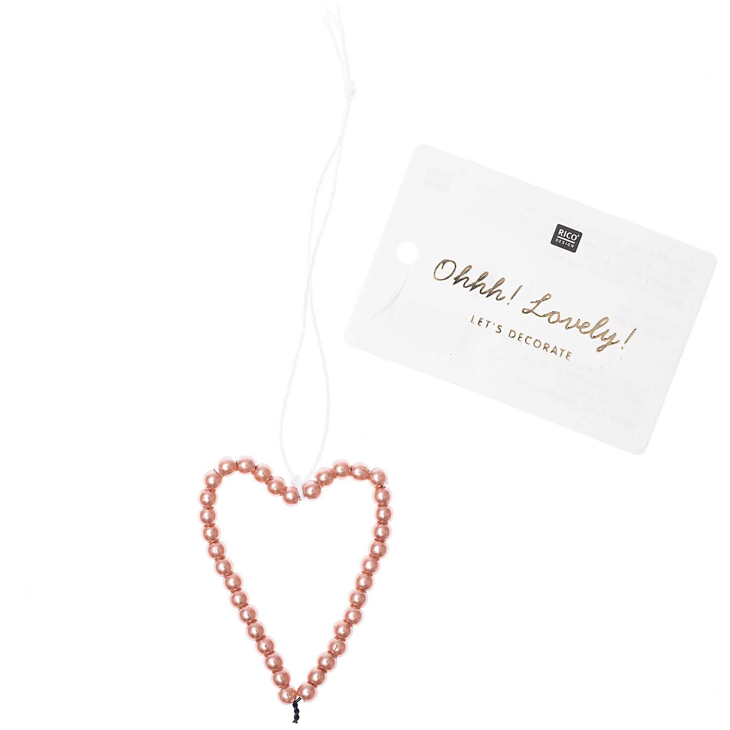 Pendentif perles coeur M or rose from Rico Design