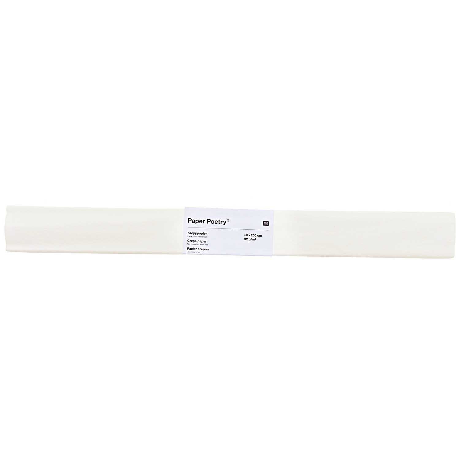 Krepp-Papier 50x250cm in Elfenbein von Rico Design, ideal für kreative Bastelprojekte.