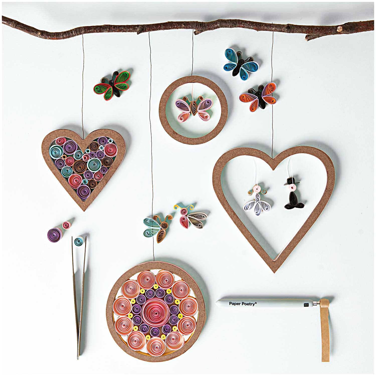 Paper Poetry Quilling Bastelset Schmetterlinge 5mm 150 Stück von Rico Design
