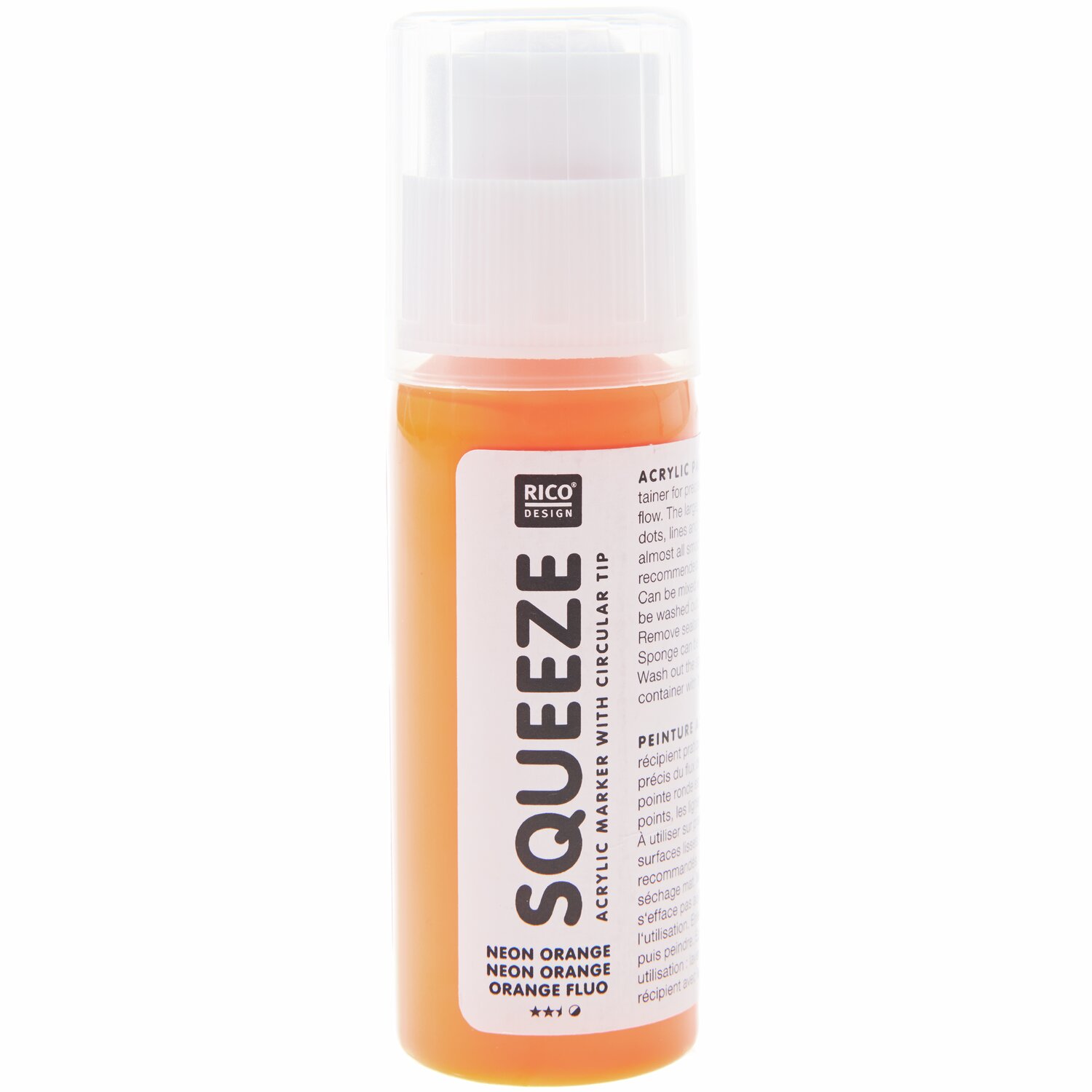 Squeeze Acrylic Marker 60ml 1 Stück Farbe Neonorange von Rico Design Squeeze Acrylic Marker 60ml in leuchtendem Neonorange von Rico Design, ideal für kreative Projekte.