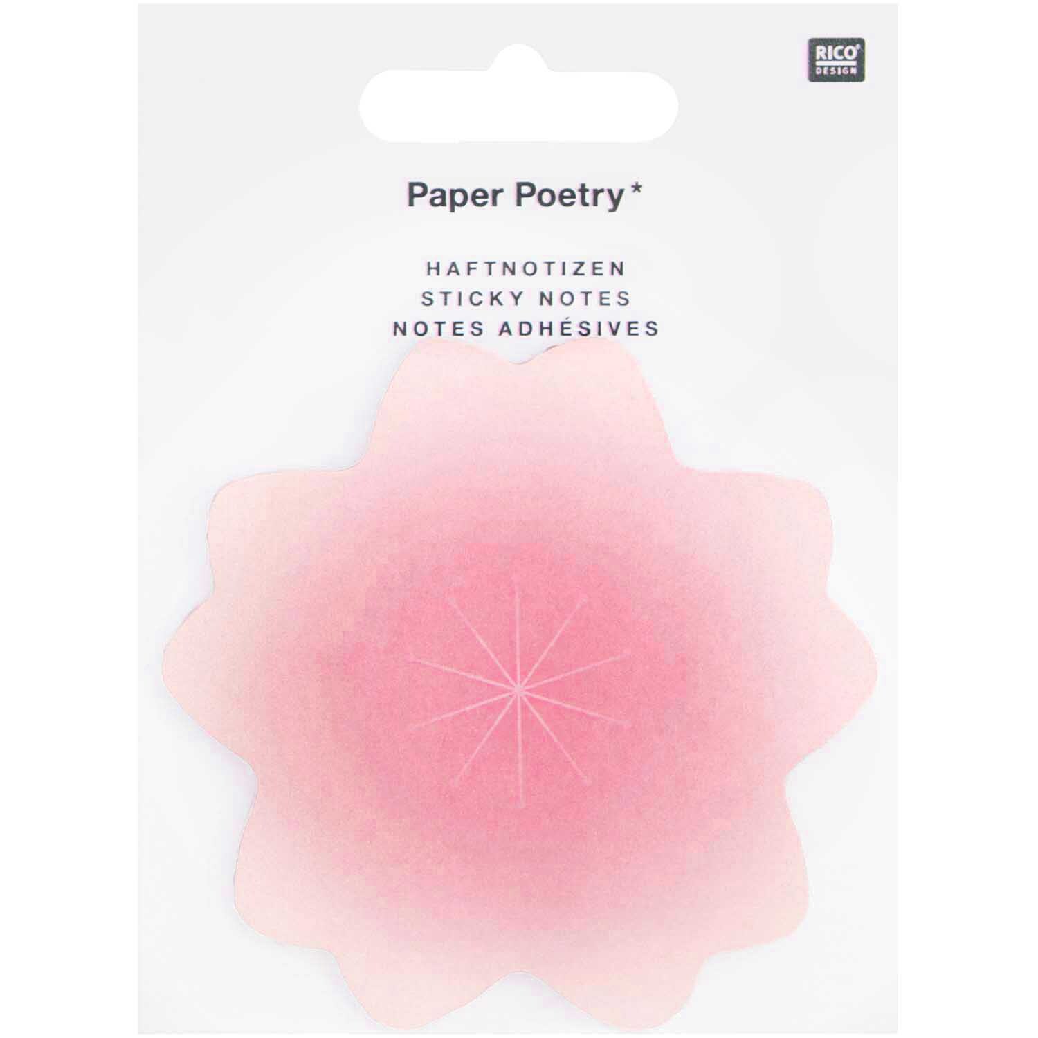 Paper Poetry Haftnotizen Kirschblüte rosa 50 Blatt 80x76mm von Rico Design