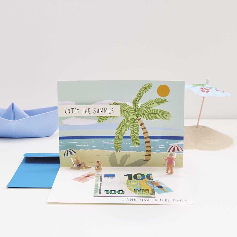Figurico Gelsticker Strand von Rico Design Figurico Gelsticker Strand: Sommerkarte mit Palme und Strandmotiv, dekoriert mit bunten Stickern.