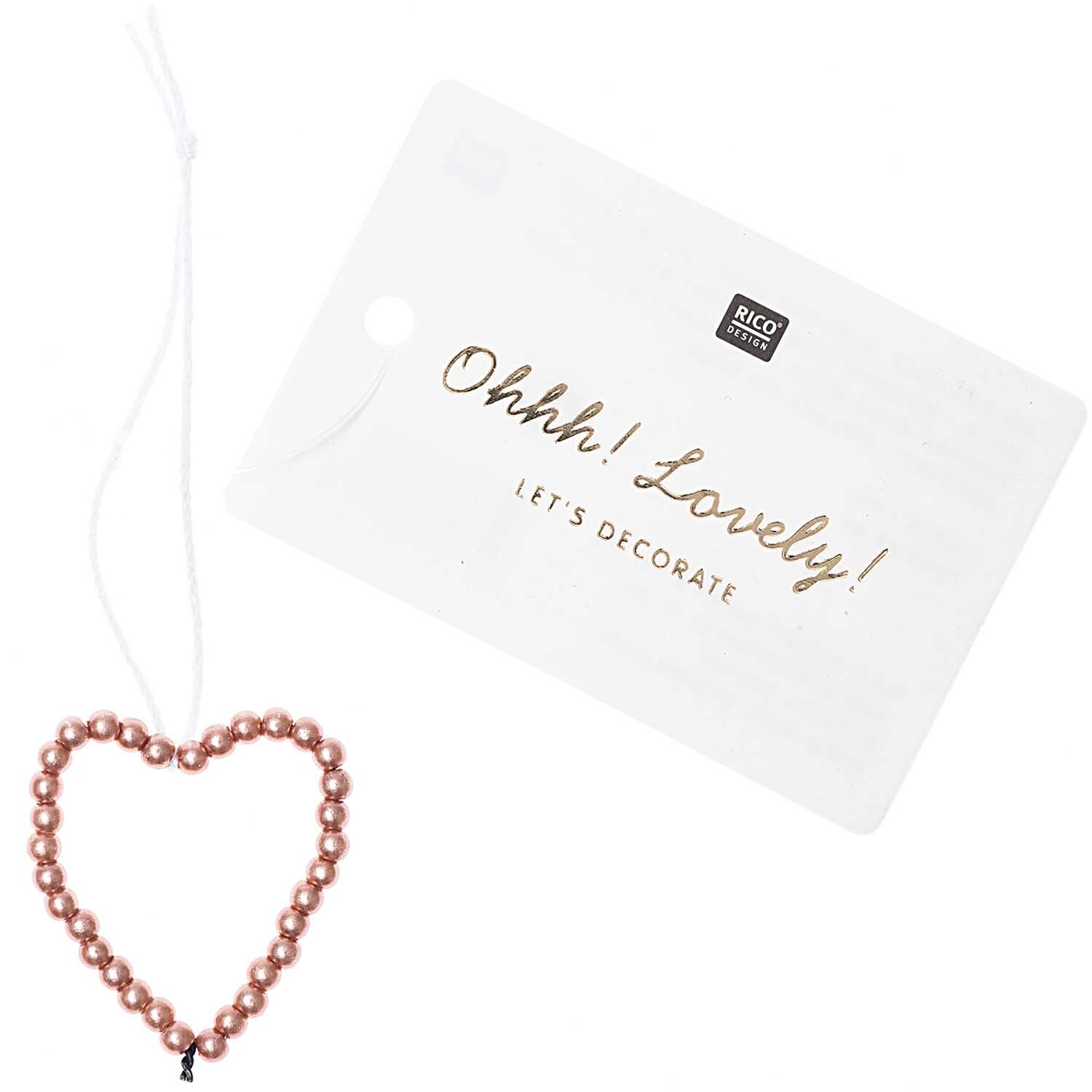 Pendentif perles coeur petit or rose from Rico Design