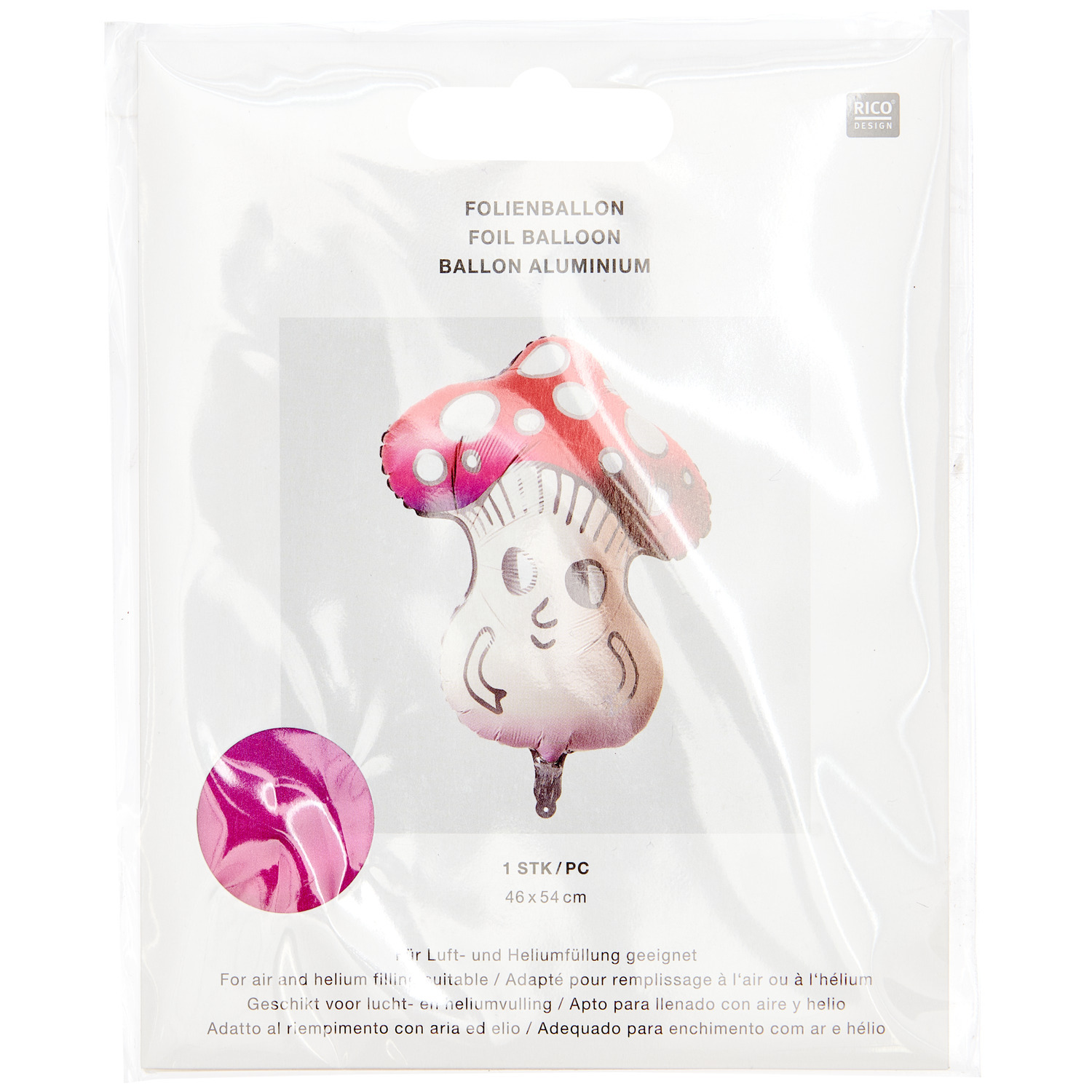 Folienballon Funny Shrooom 46x54x24cm von Rico Design